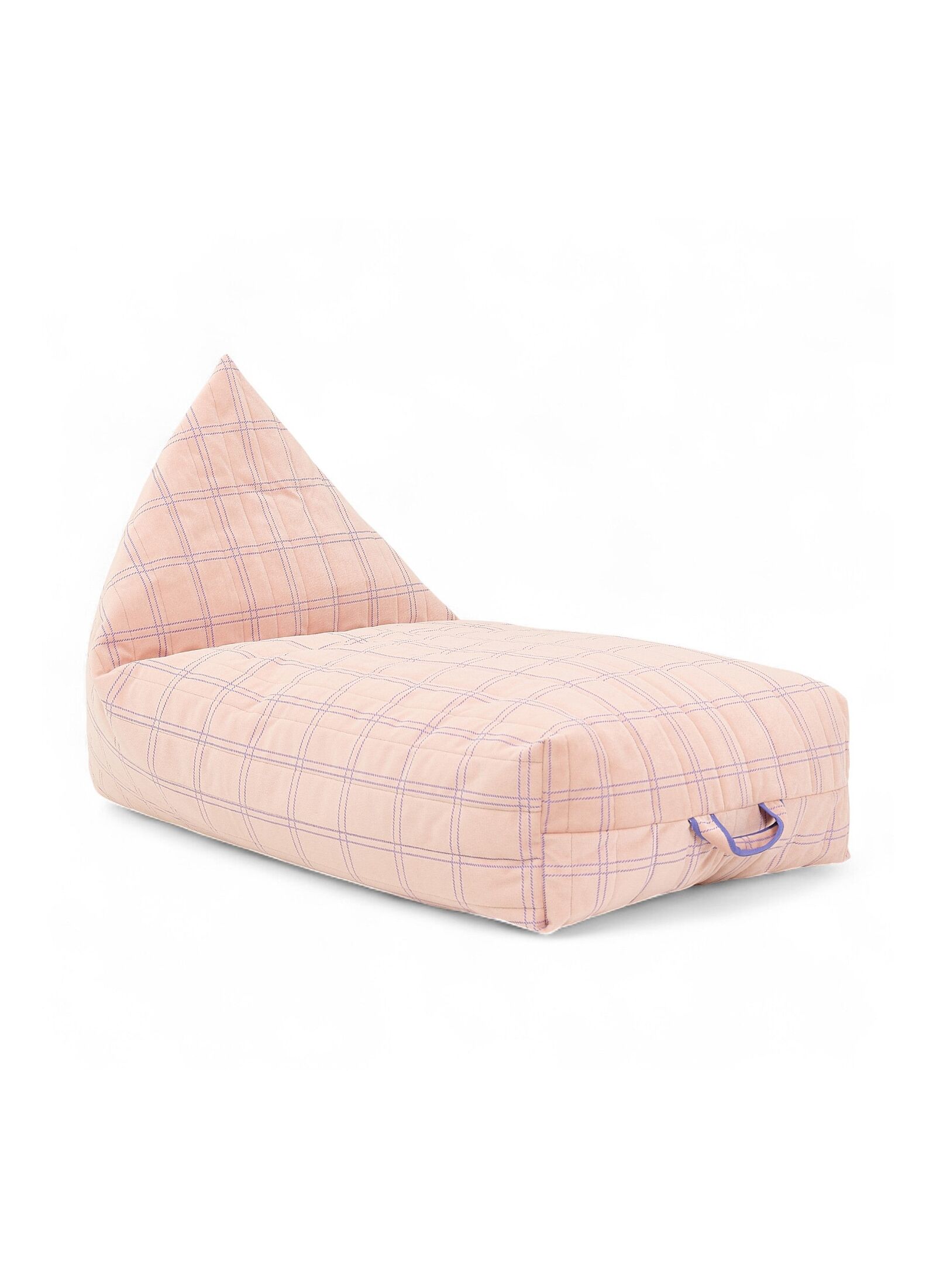 FLOOR CUSHION WINDOWPANE VELVET PINK PURPLE