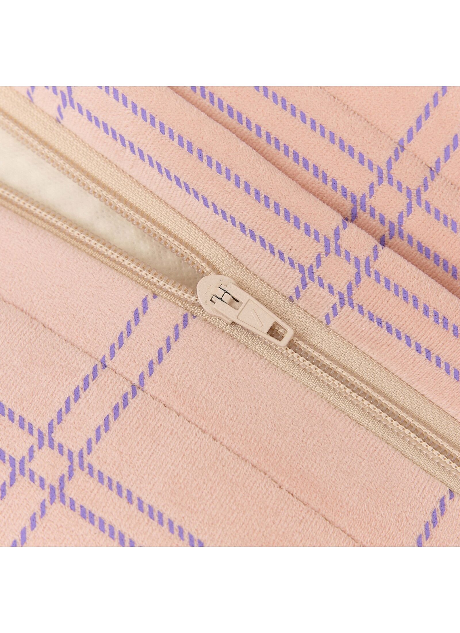 FLOOR CUSHION WINDOWPANE VELVET PINK PURPLE