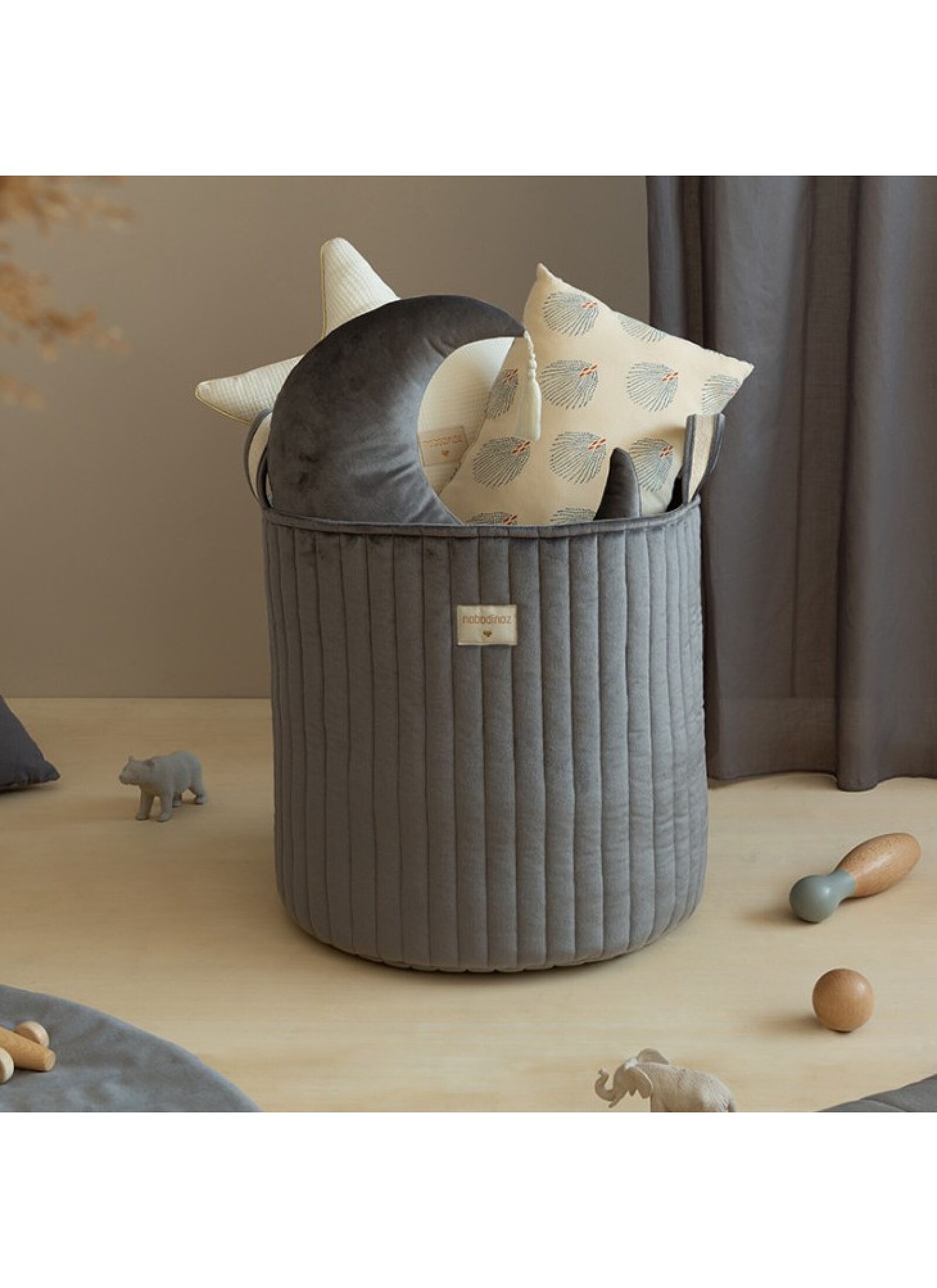 BASKET SAVANNA VELVET SLATE GREY