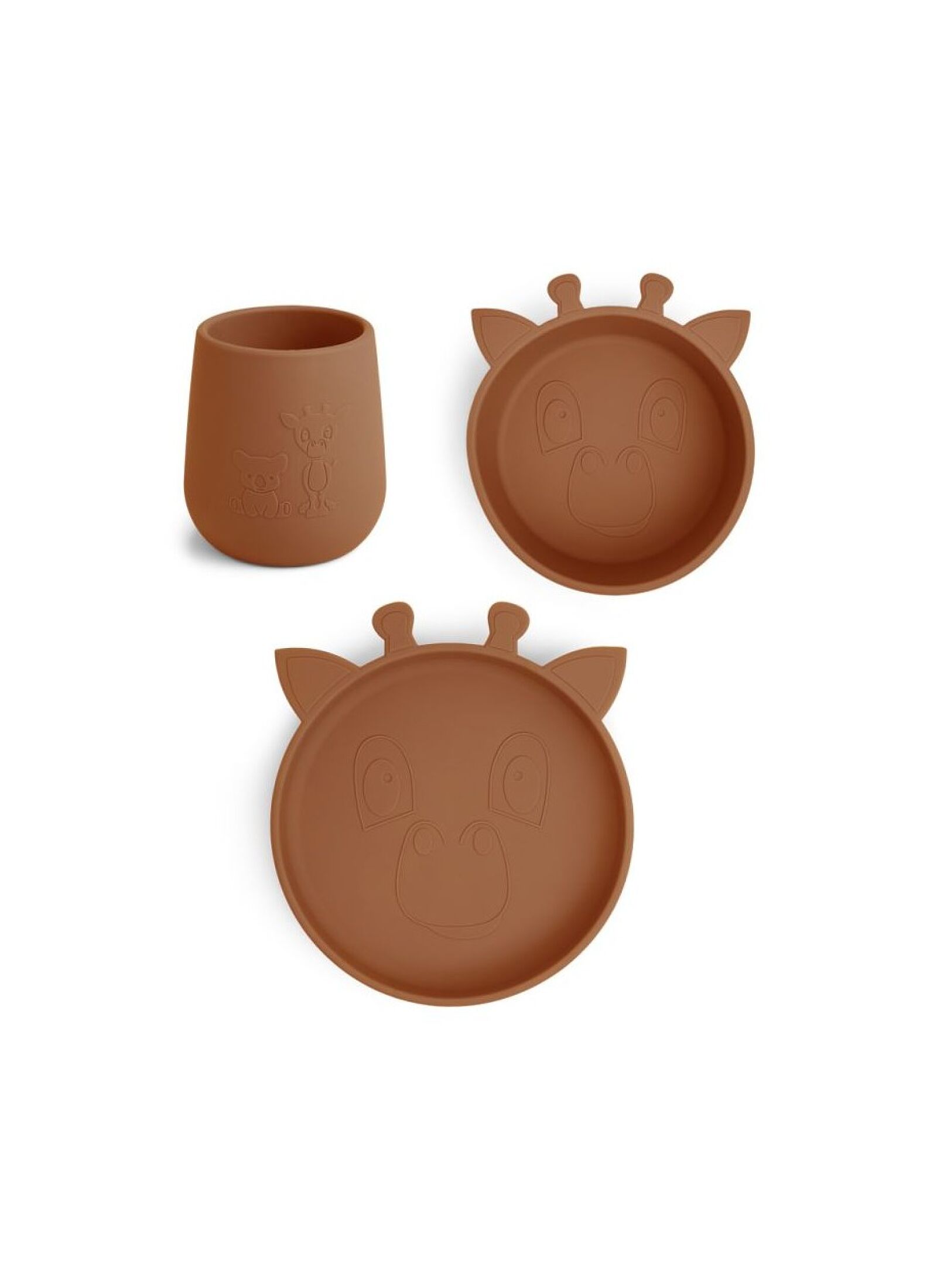 SILICONE DINNER SET JUDI GIRAF CARAMEL CAFE