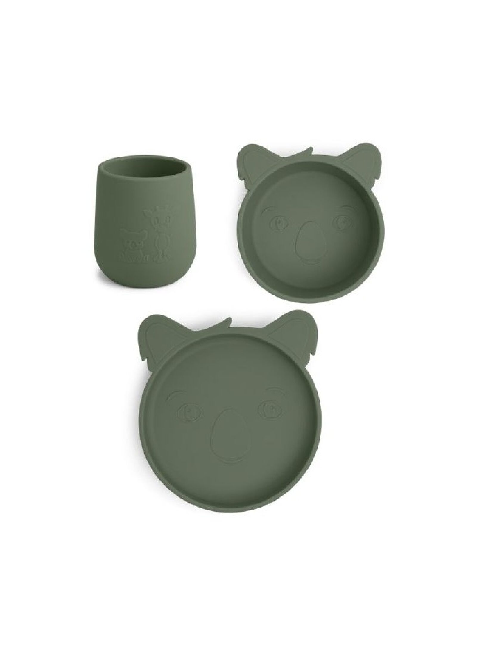 SILICONE DINNER SET JUDI KOALA DUSTY GREEN