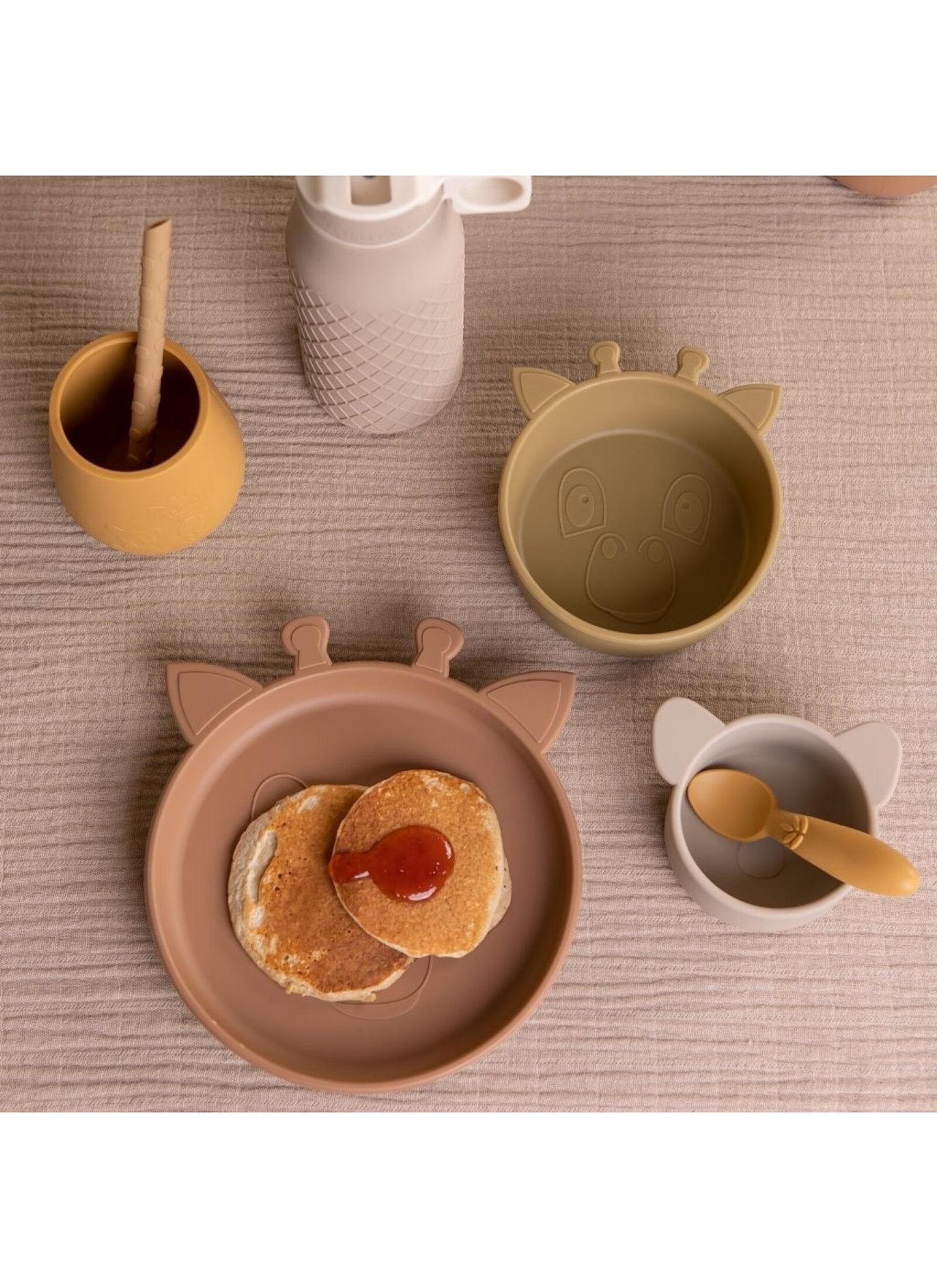 SILICONE DINNER SET EDDY OLIVE GREEN