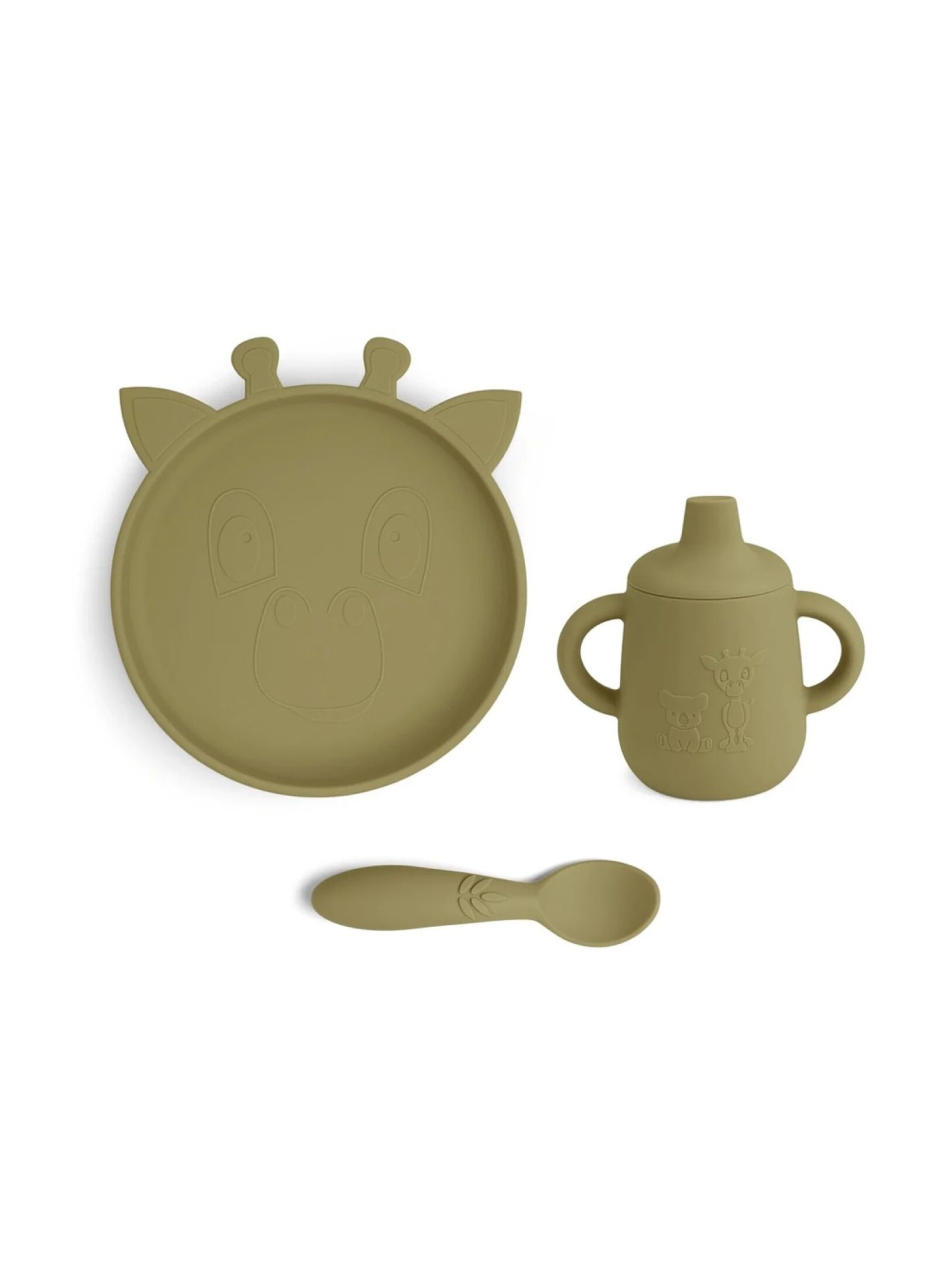 SILICONE DINNER SET ELKE OLIVE GREEN