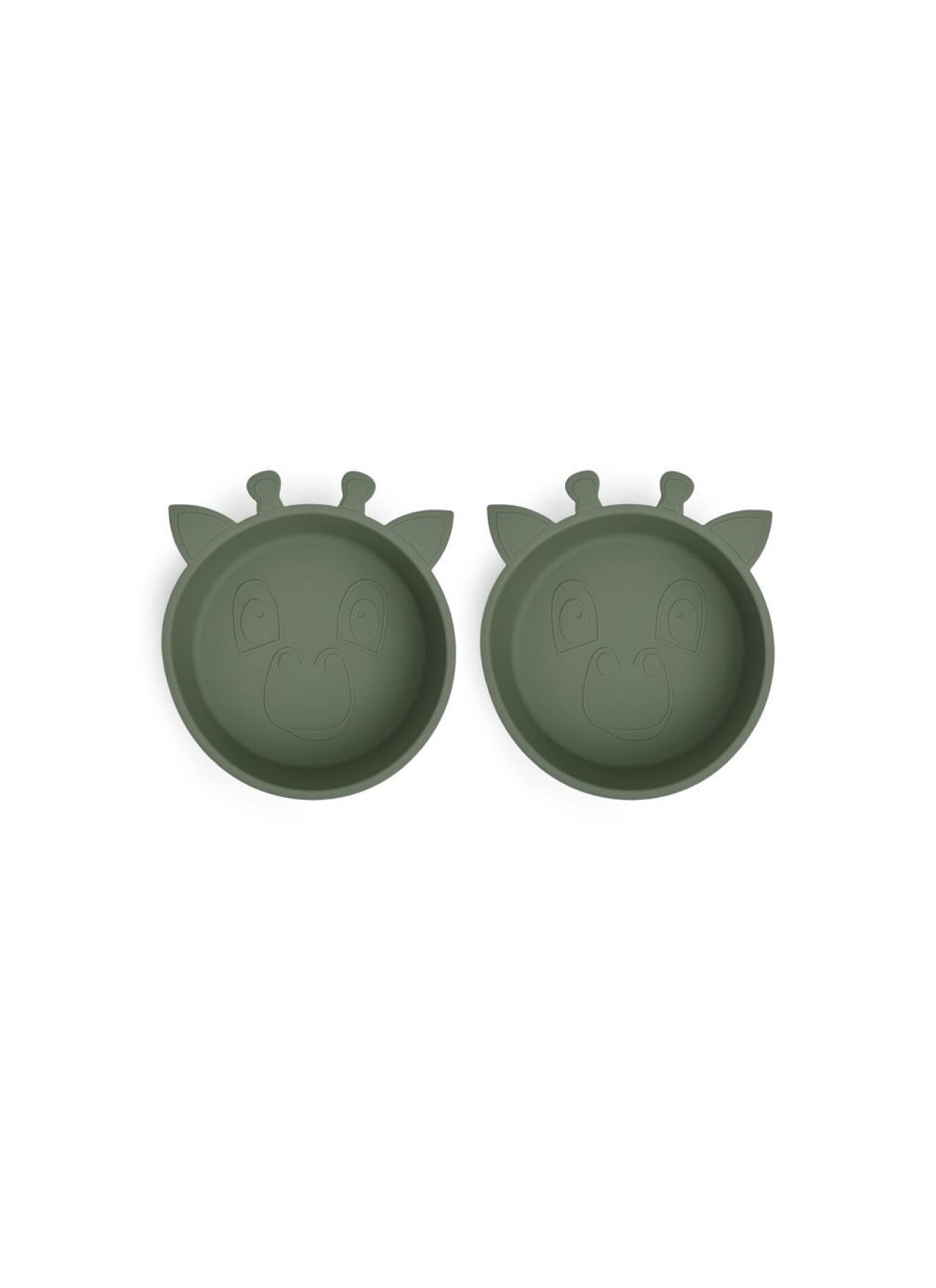SILICONE BOWL ALEX GIRAFFE DUSTY GREEN