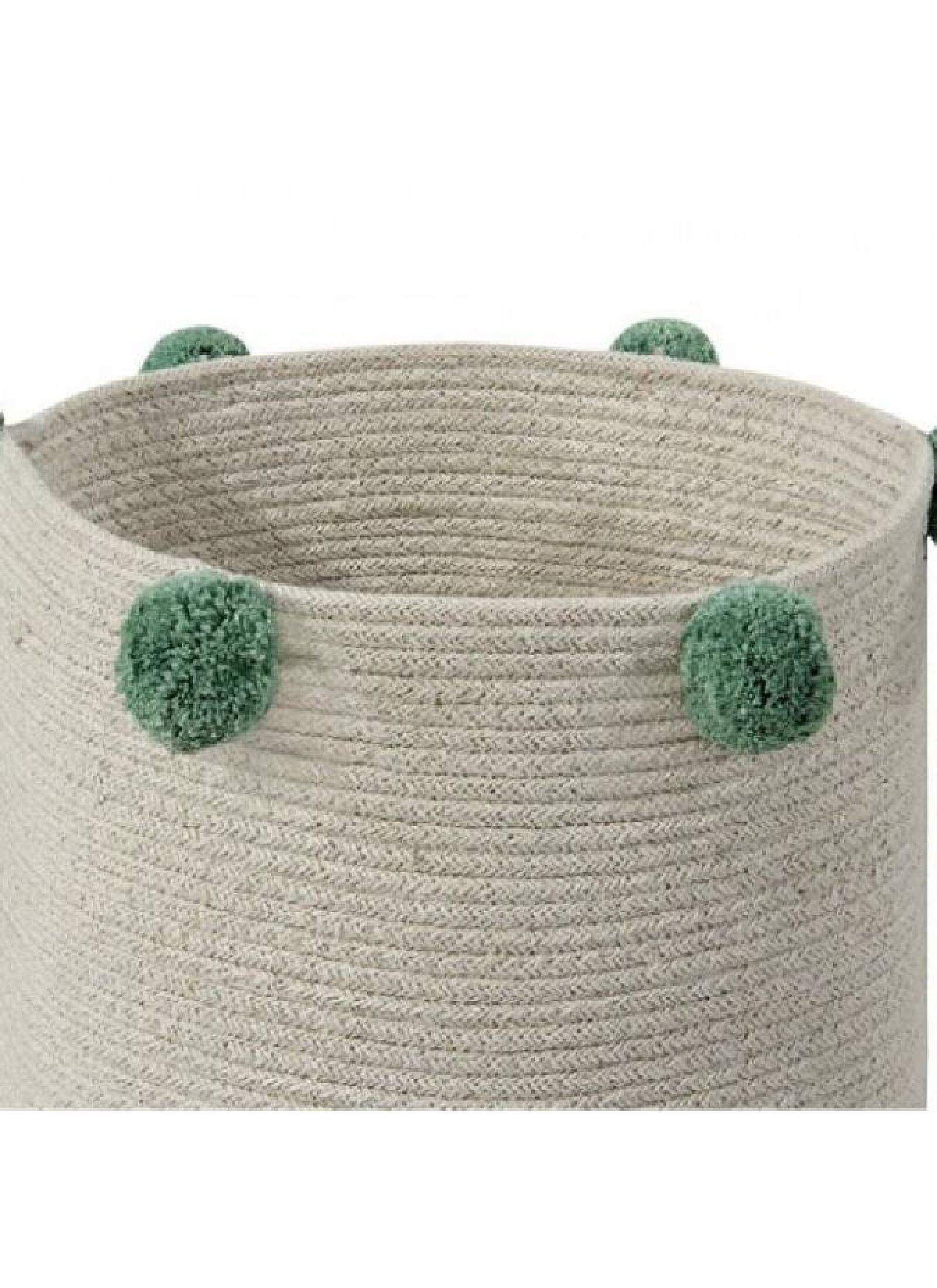 BASKET BUBBLY NATURAL-GREEN (30X30)