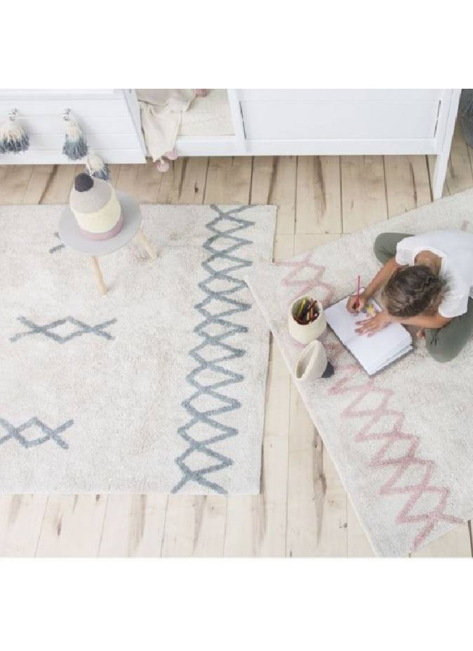 RUG ATLAS NATURAL-VINTAGE BLUE (120X160)