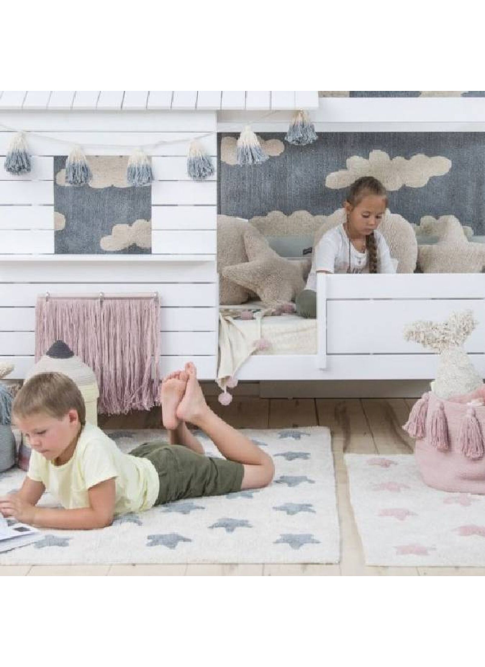 RUG STARS NATURAL VINTAGE BLUE (120X160)