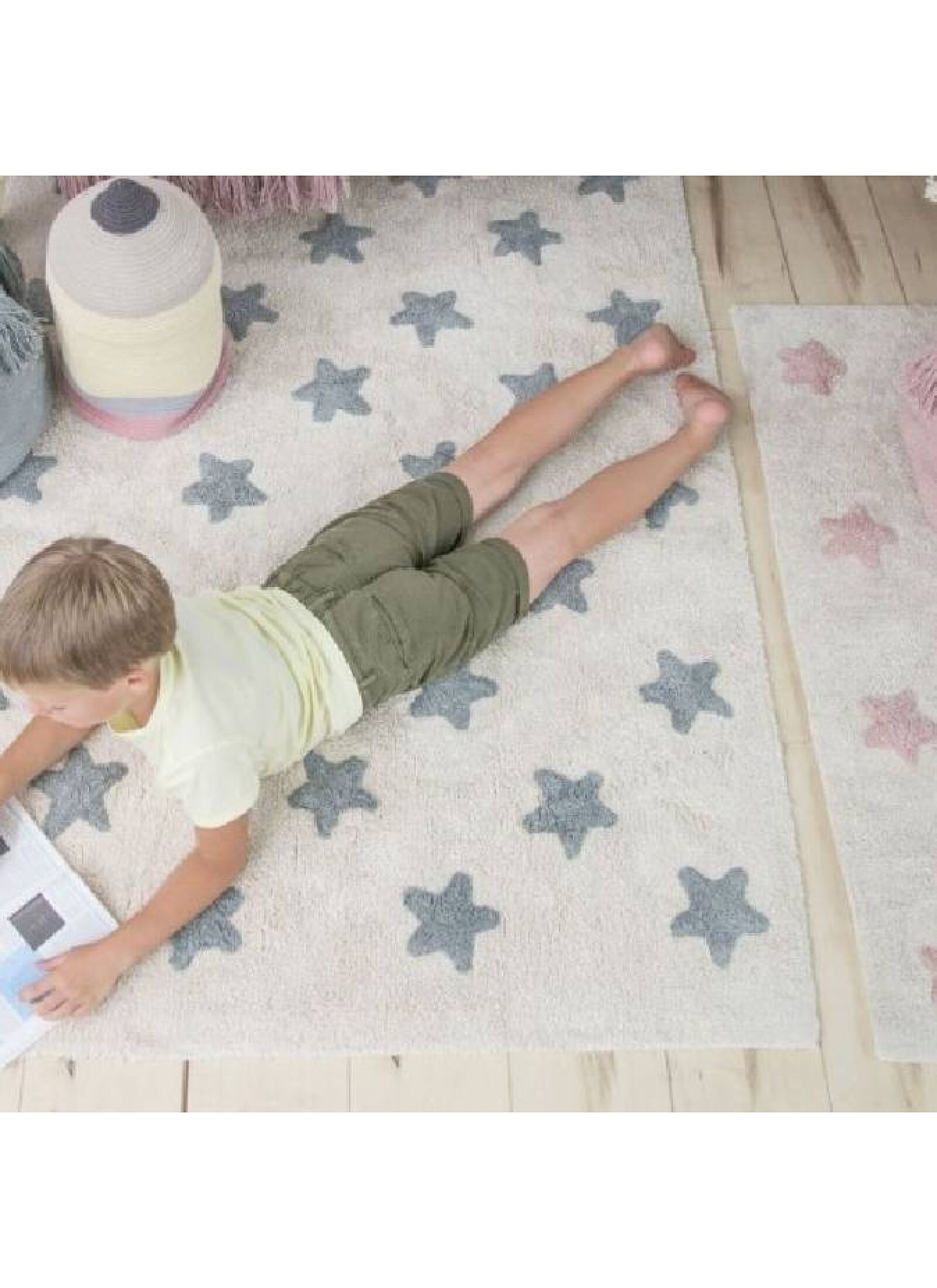 RUG STARS NATURAL VINTAGE BLUE (120X160)