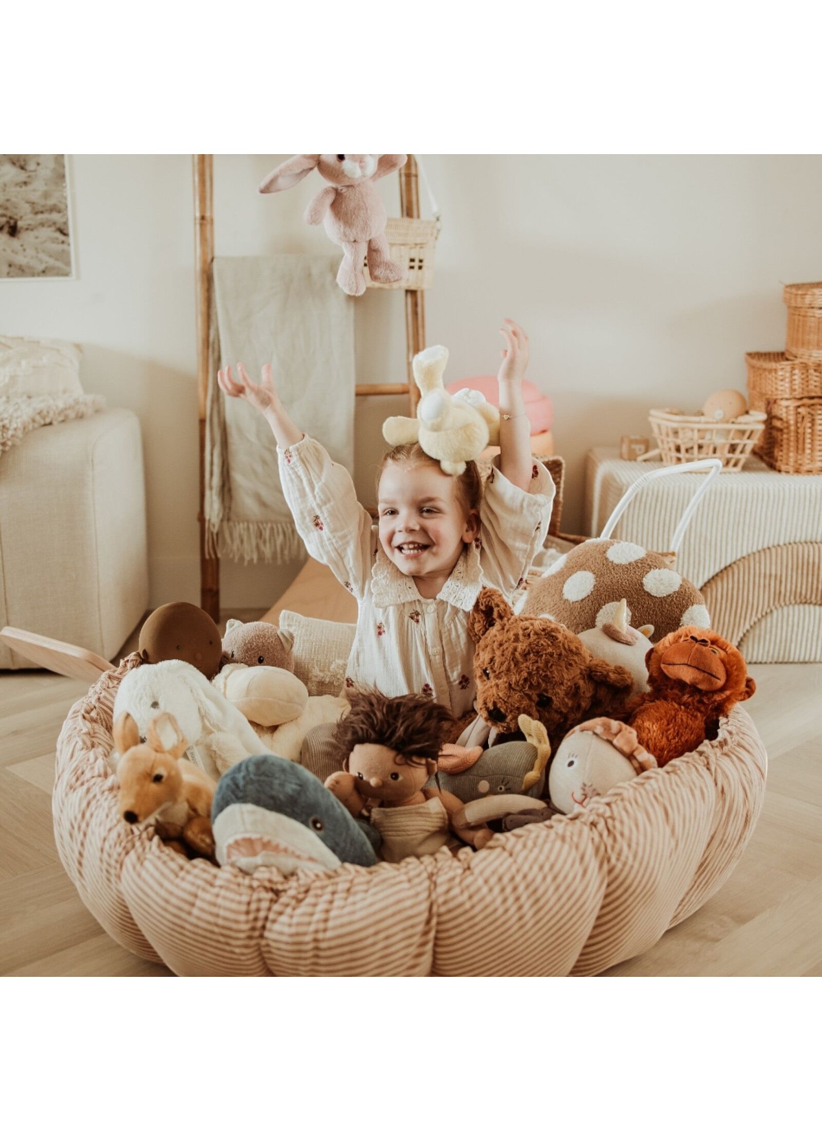 PLAY MAT-BABY NEST BLOOM STRIPES BROWN