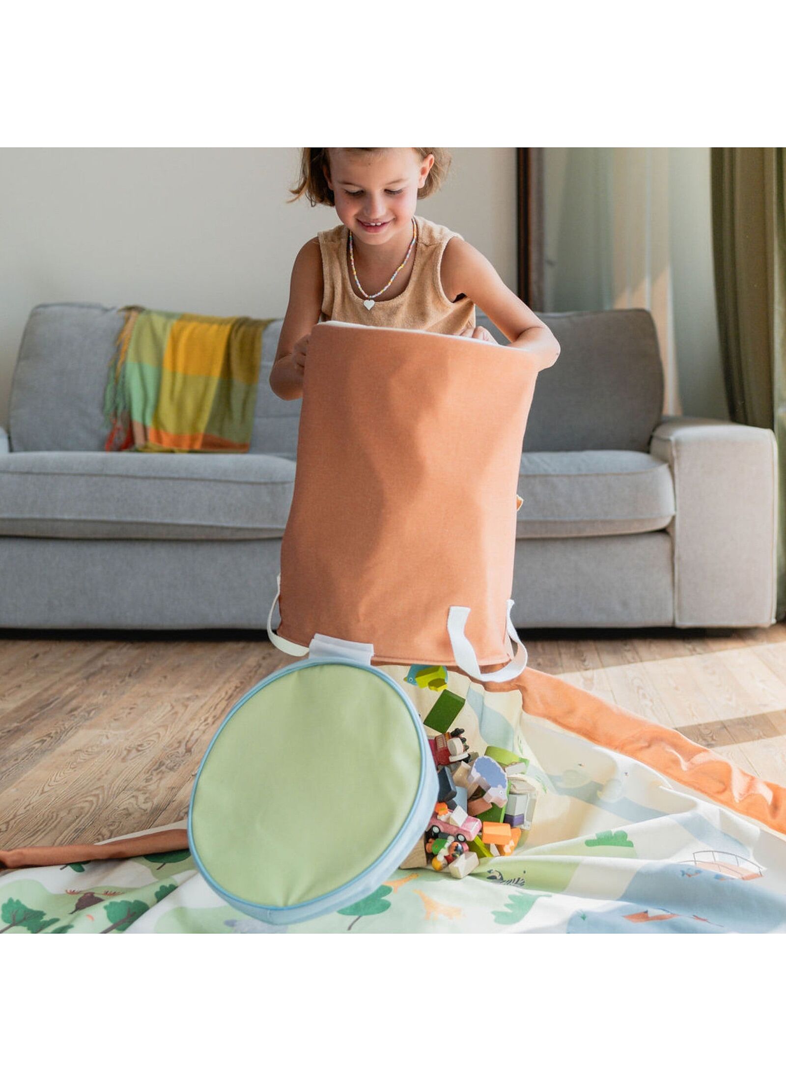 PLAYMAT-STORAGE BASKET ZOO