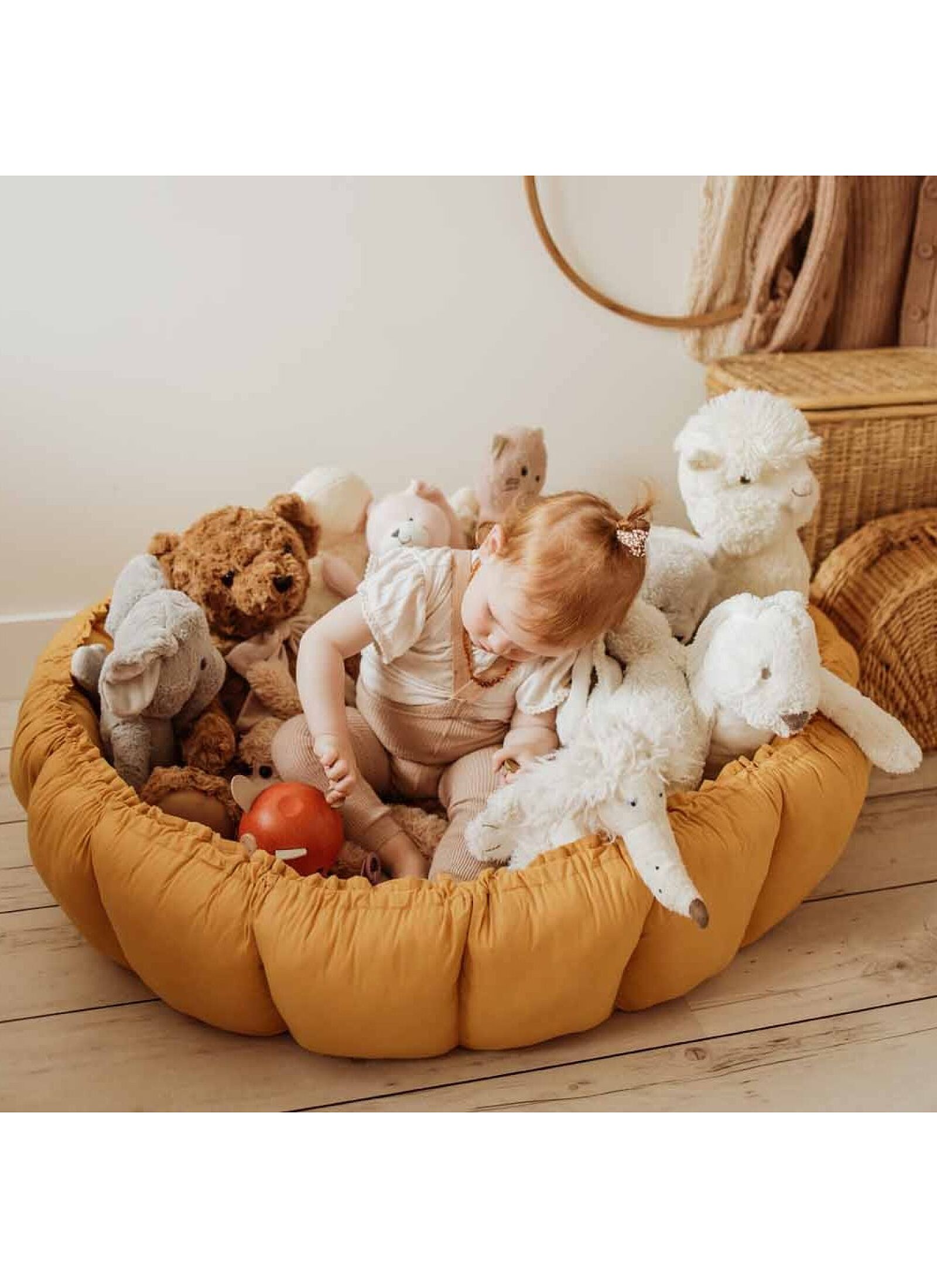 PLAY MAT-BABY NEST BLOOM MUSTARD