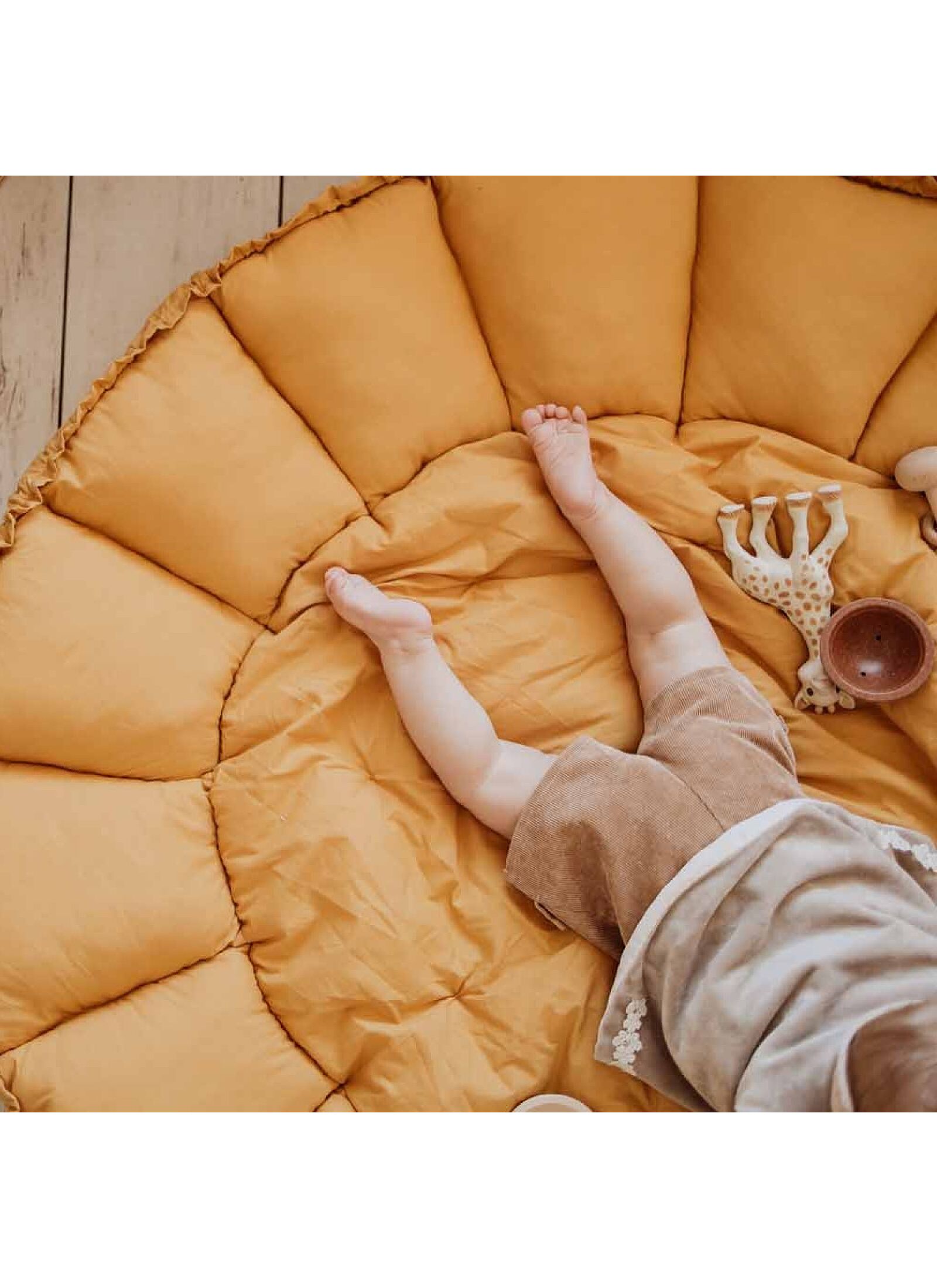 PLAY MAT-BABY NEST BLOOM MUSTARD