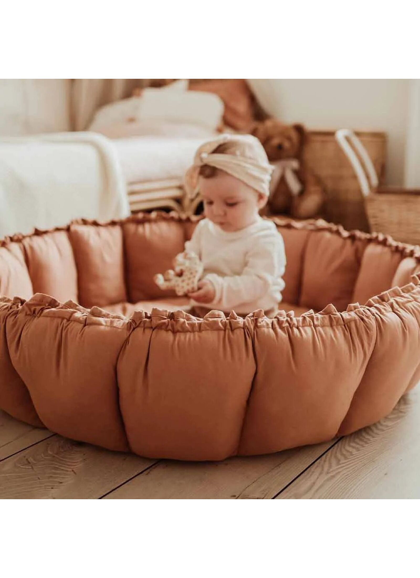 PLAY MAT-BABY NEST BLOOM TAWNY BROWN