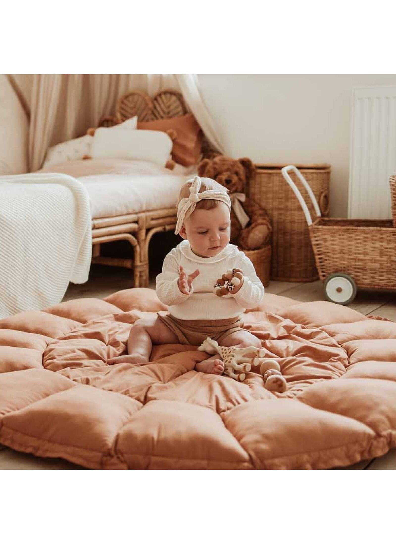 PLAY MAT-BABY NEST BLOOM TAWNY BROWN