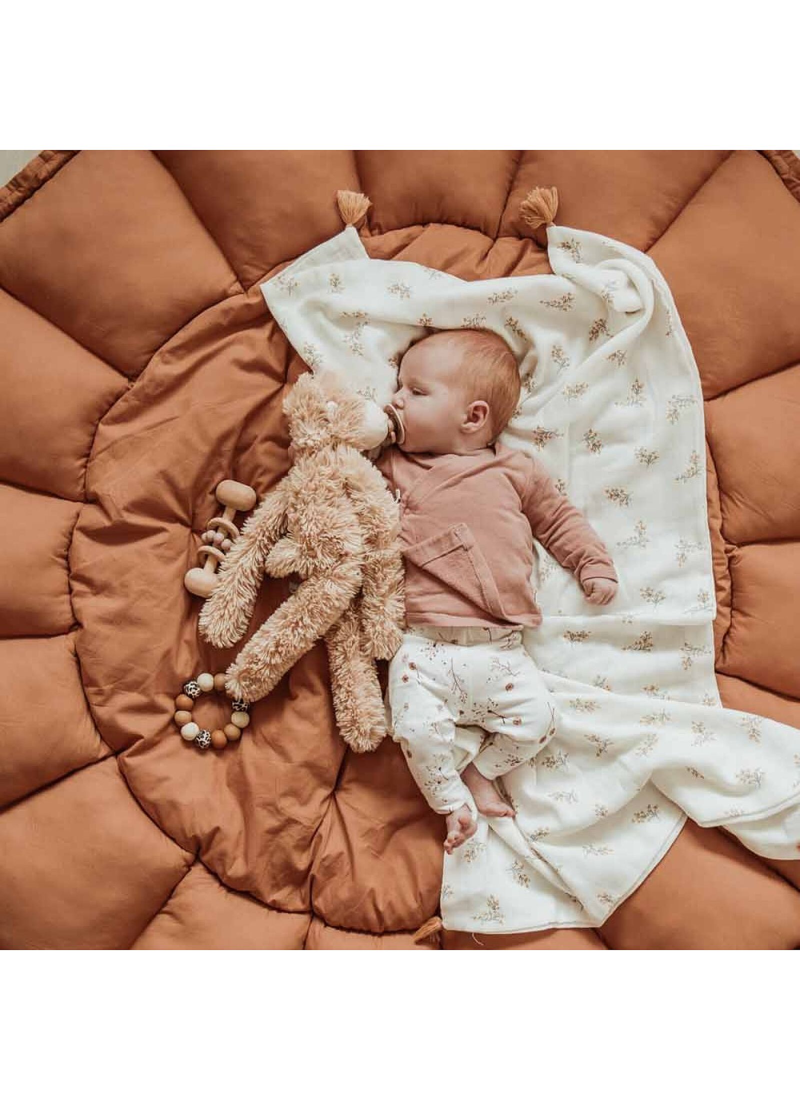 PLAY MAT-BABY NEST BLOOM TAWNY BROWN