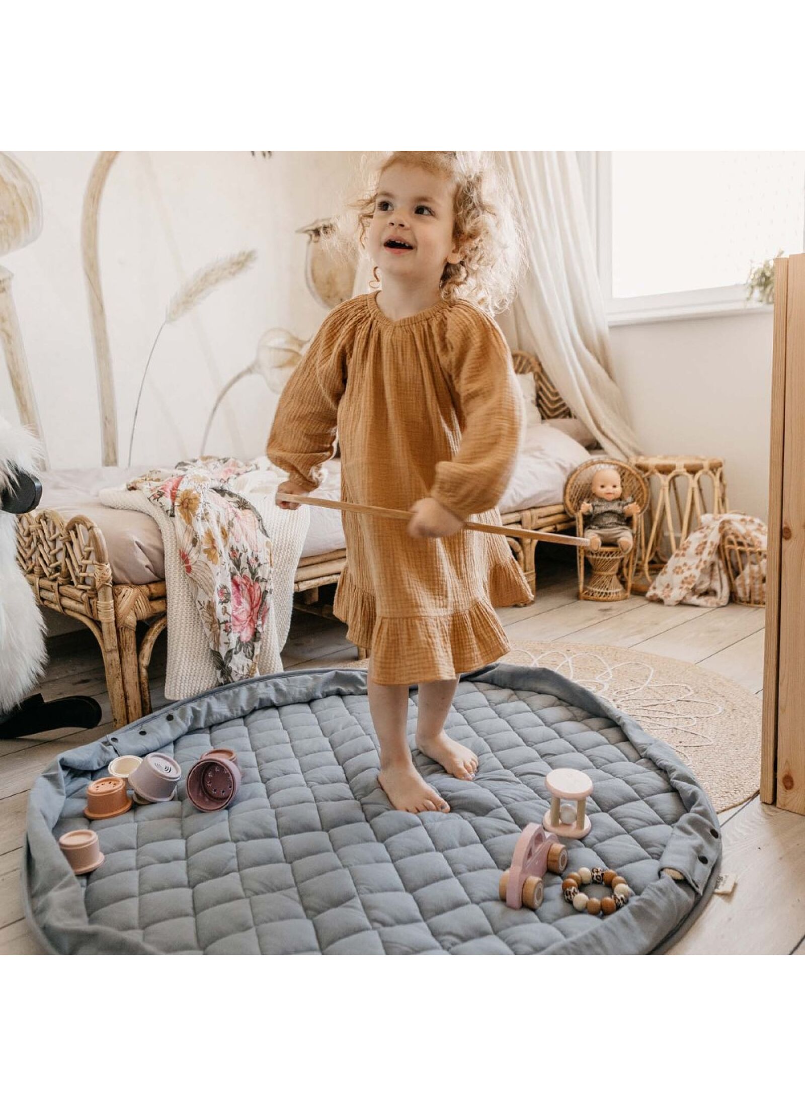 PLAY MAT-STORAGE DUSTY BLUE