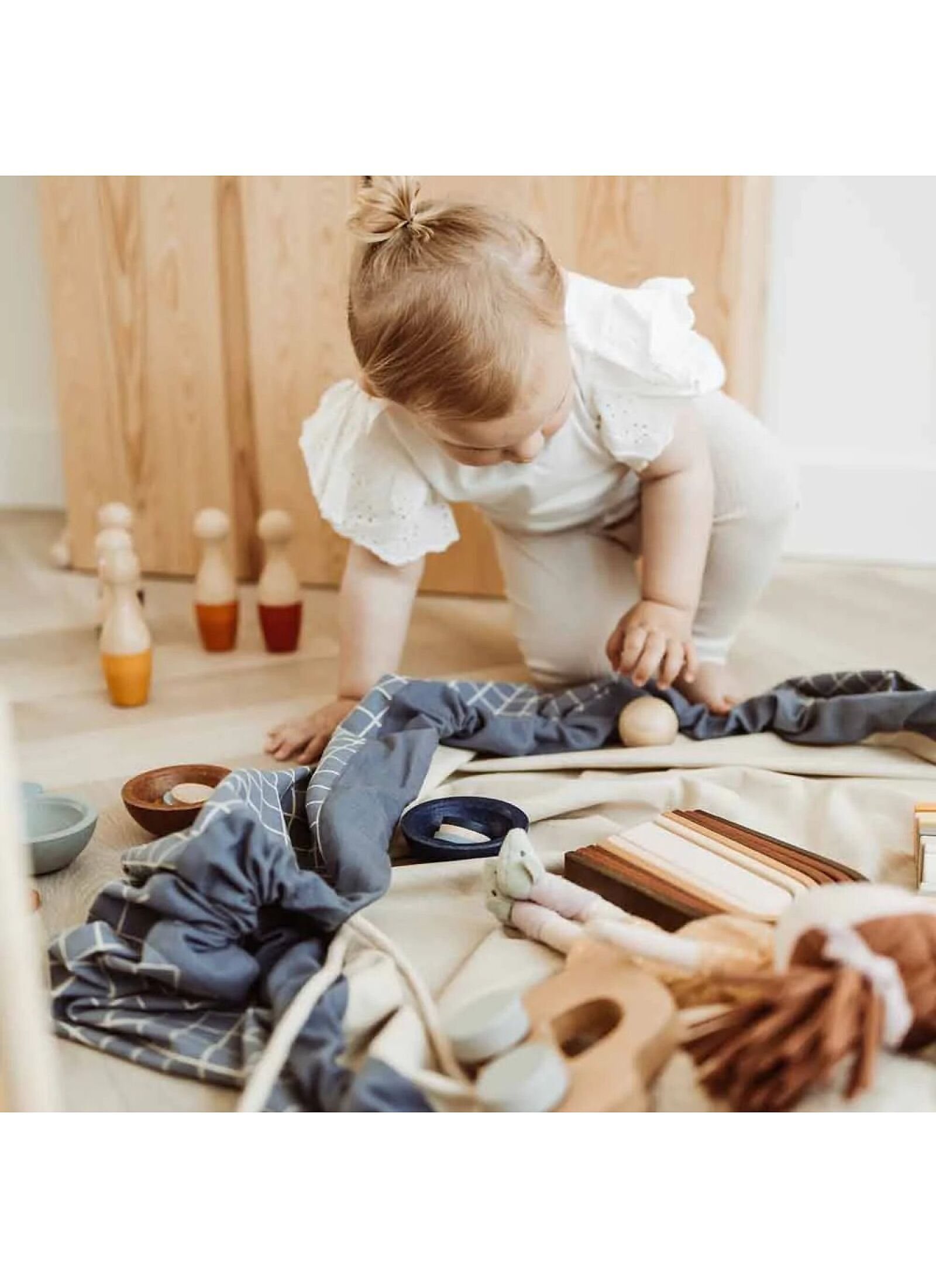 PLAY MAT-STORAGE ORGANIC GRID BLUE