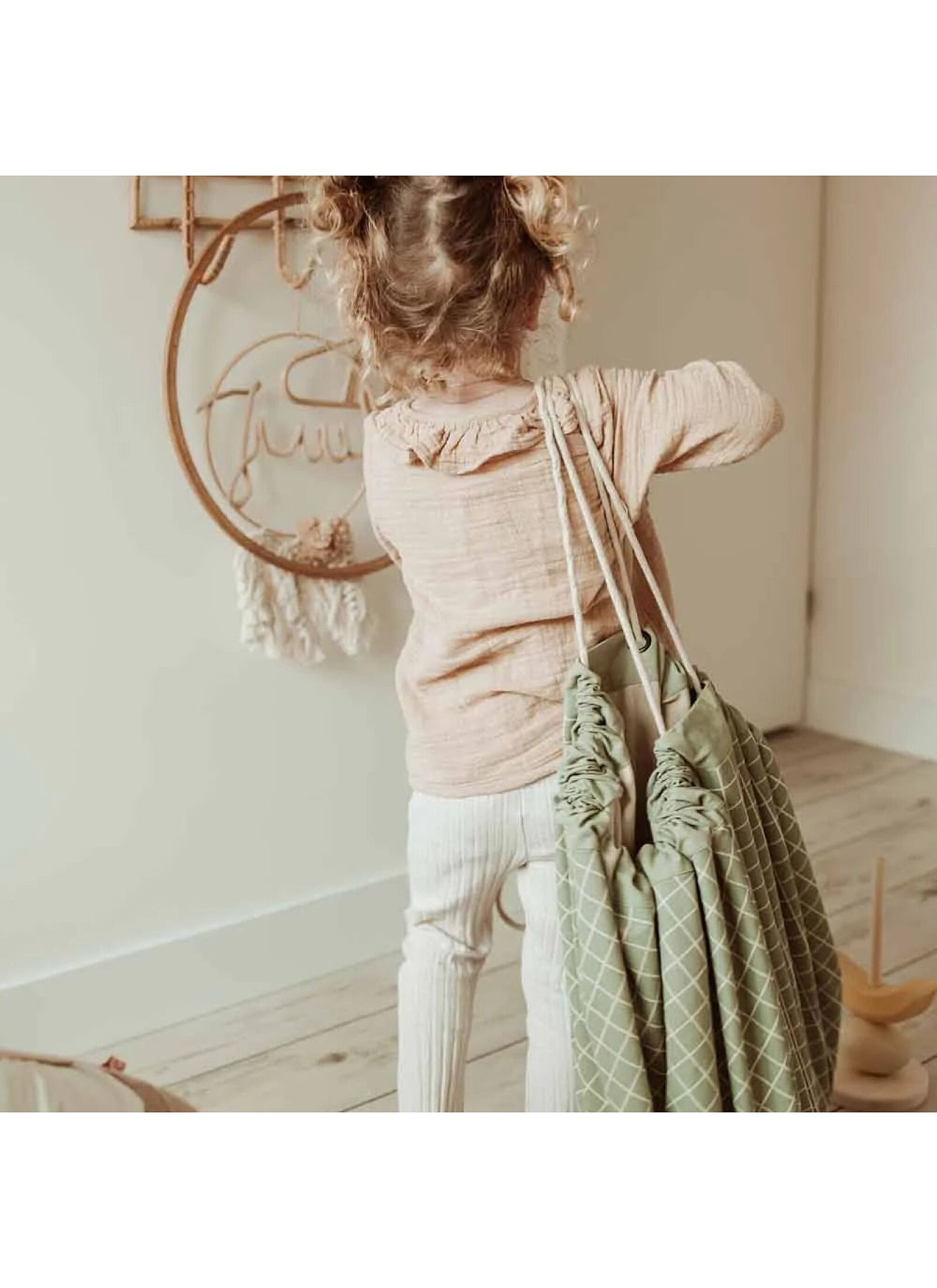 PLAY MAT-STORAGE ORGANIC GRID GREEN