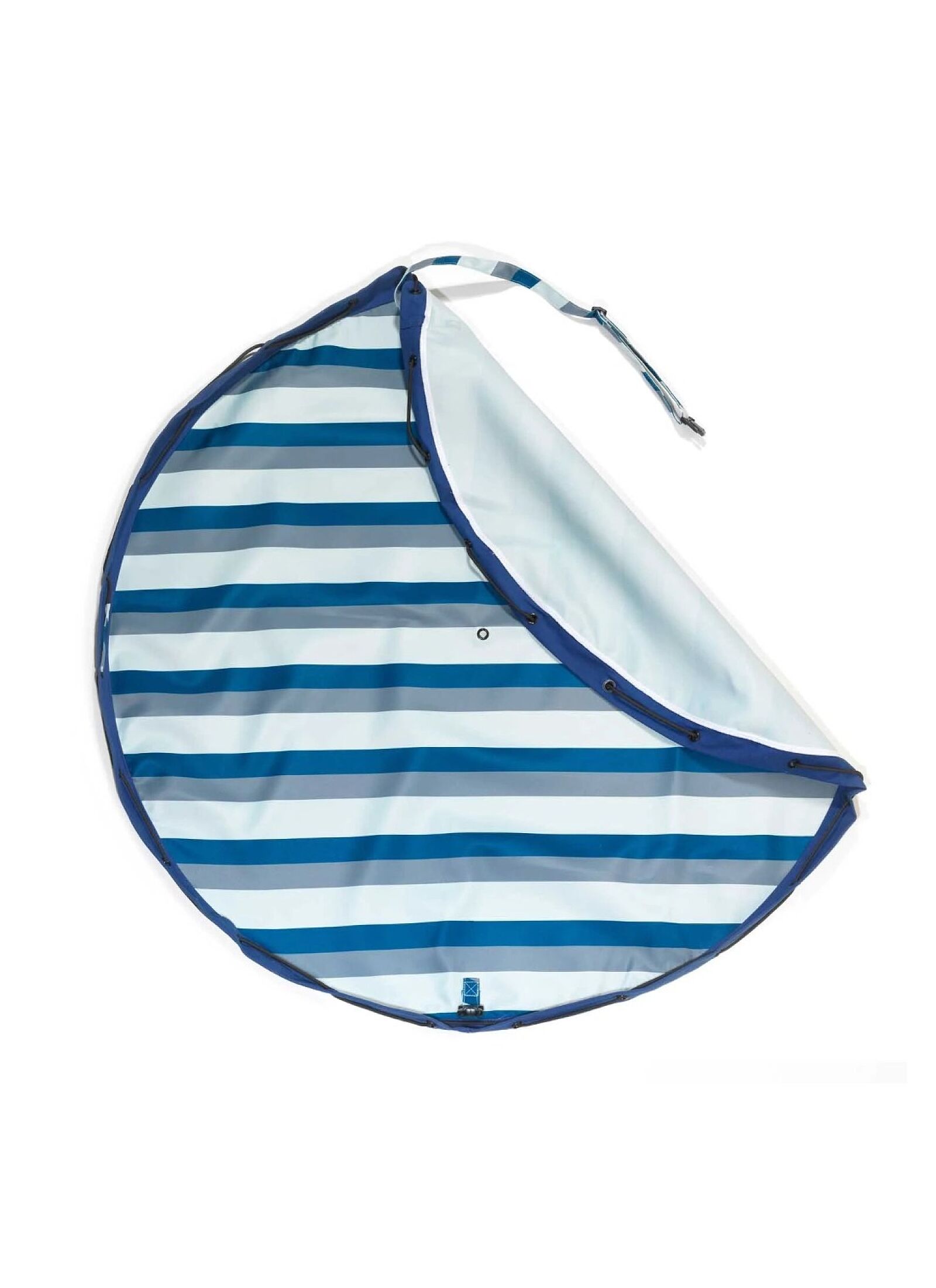 OUTDOOR PLAY MAT-STORAGE BAG BLUE/GREEN STRIPES