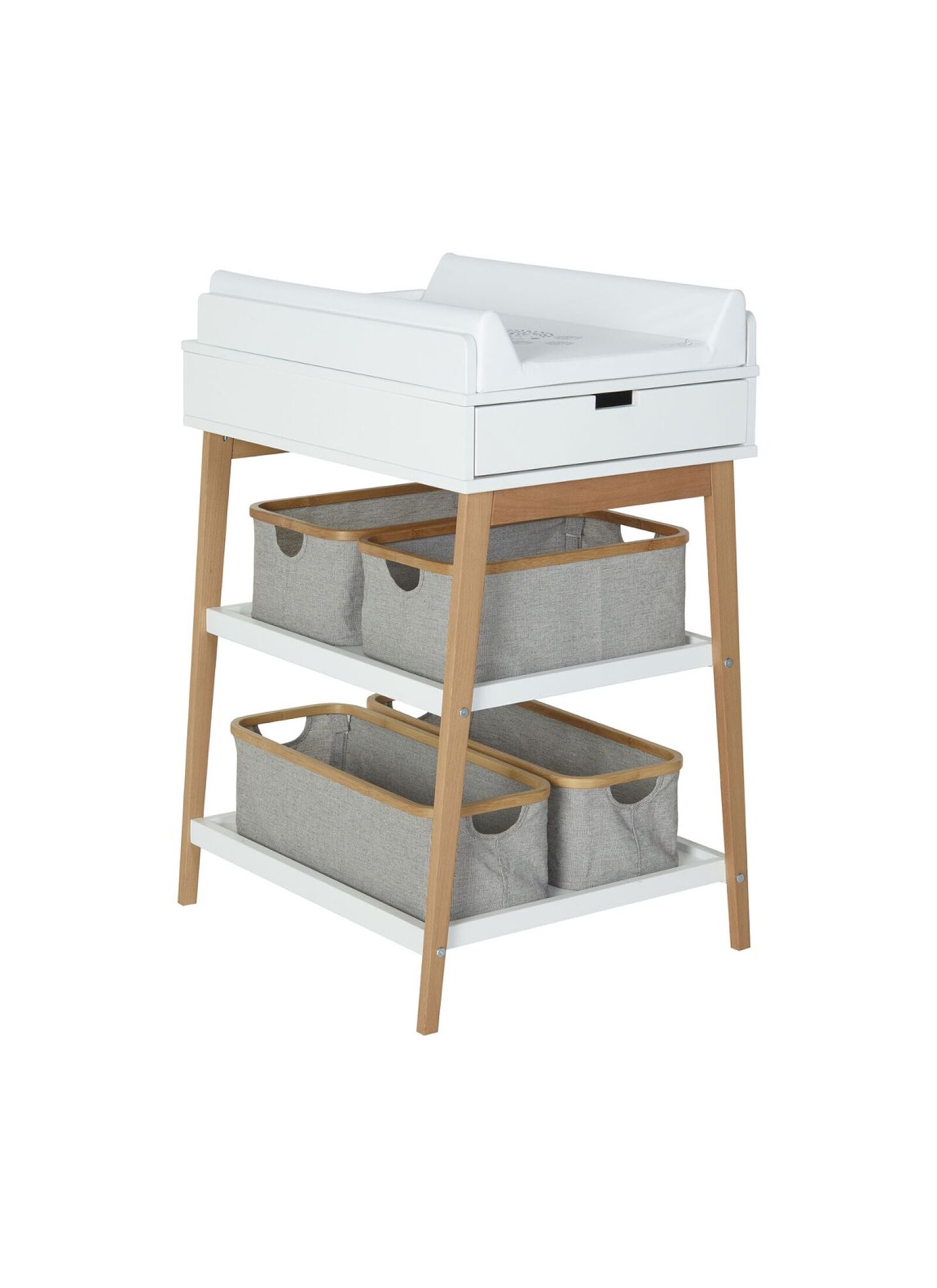 CHANGING TABLE WITH DRAWER HIP WHITE/NATURAL