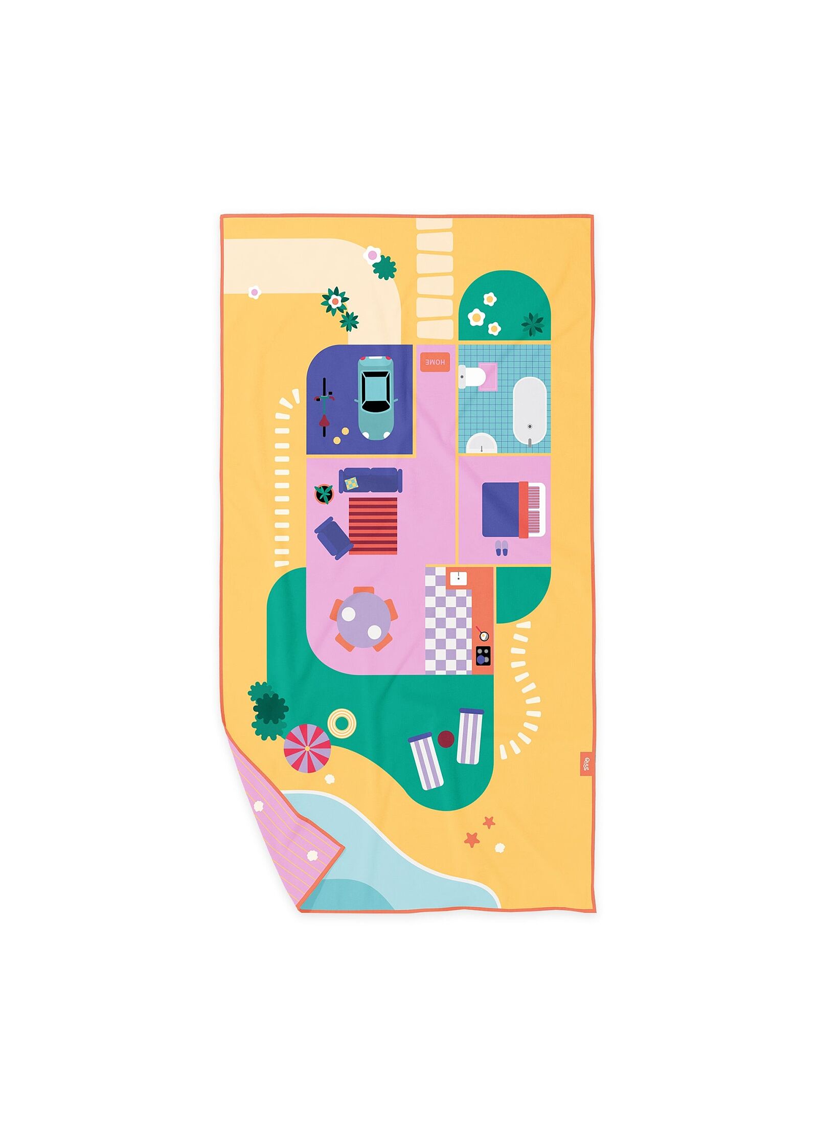 CHILDREN'S BEACH TOWEL (100X180) DOLLHOUSE