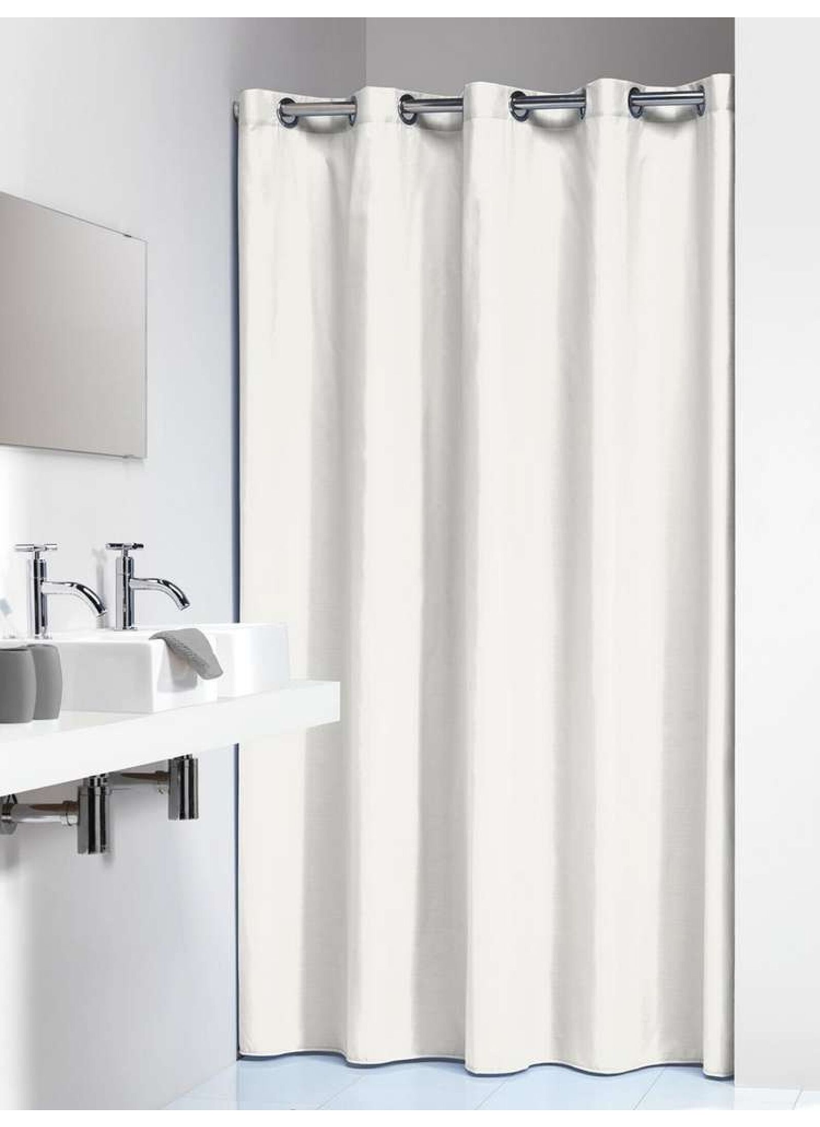 SHOWER CURTAIN COLORIS WHITE