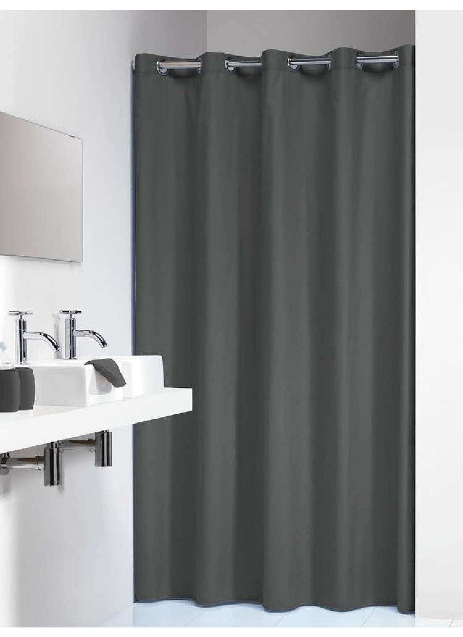 SHOWER CURTAIN COLORIS GREY