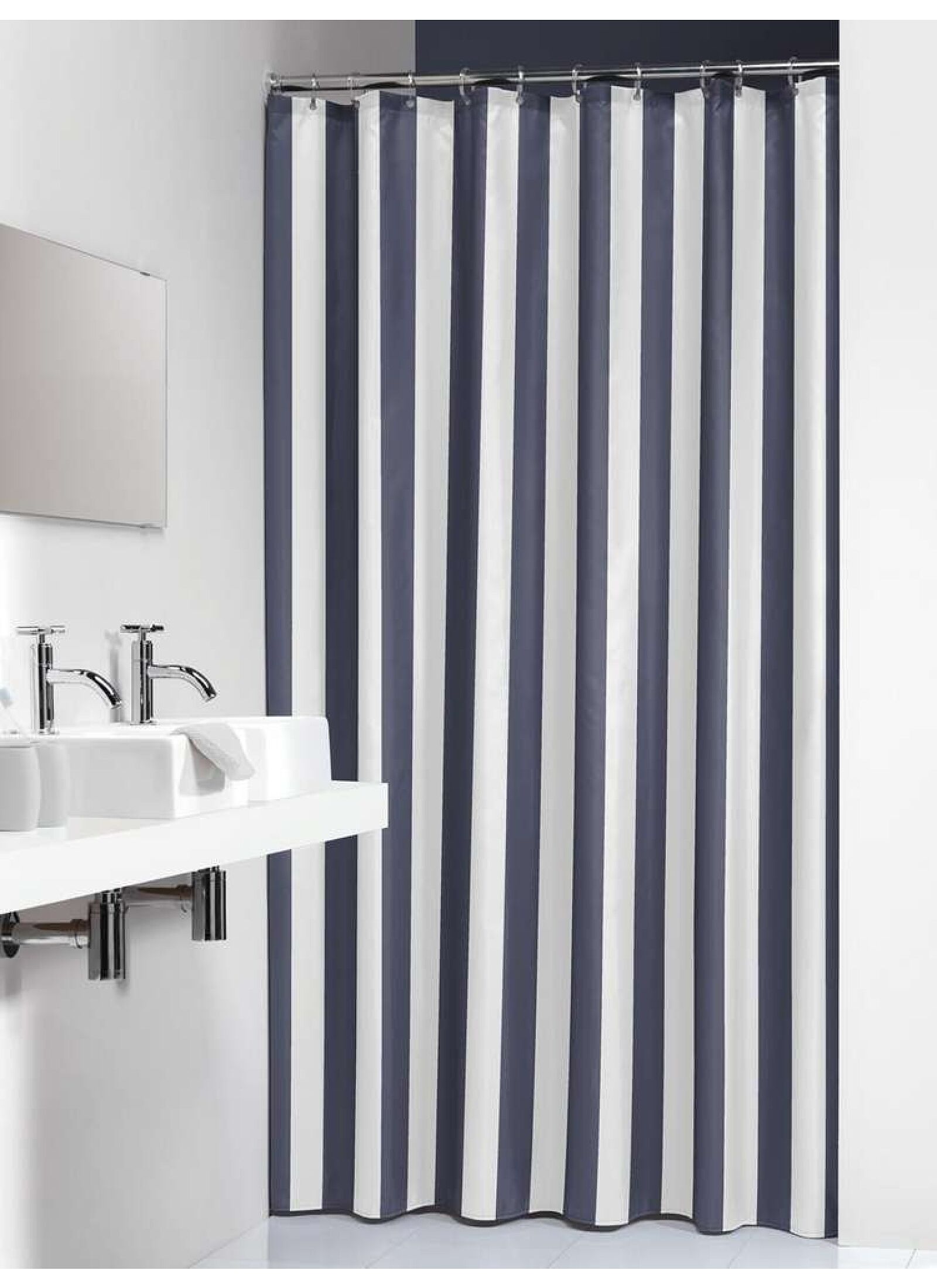 SHOWER CURTAIN LINJE BLUE