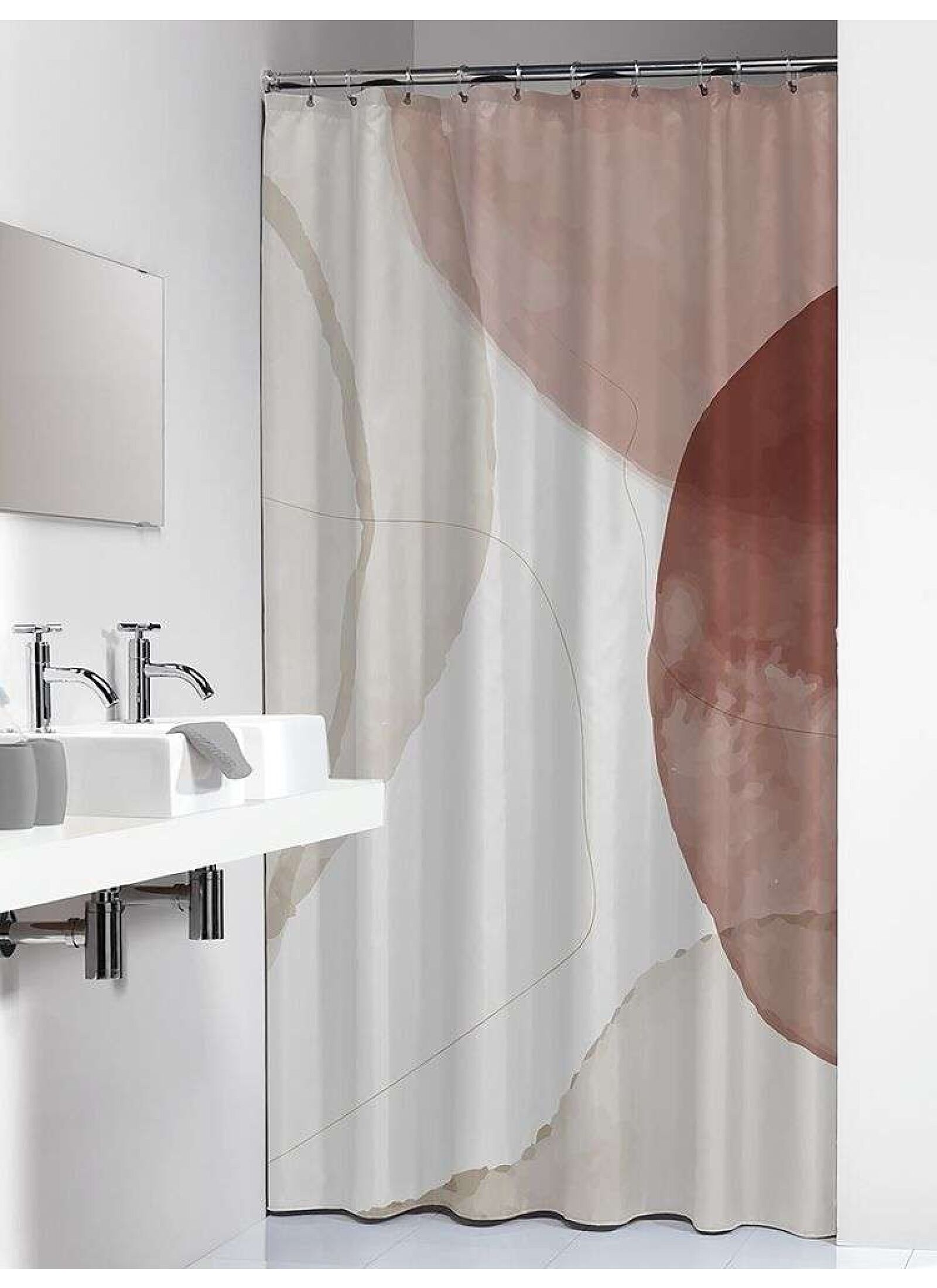 SHOWER CURTAIN EARTH DARK PINK