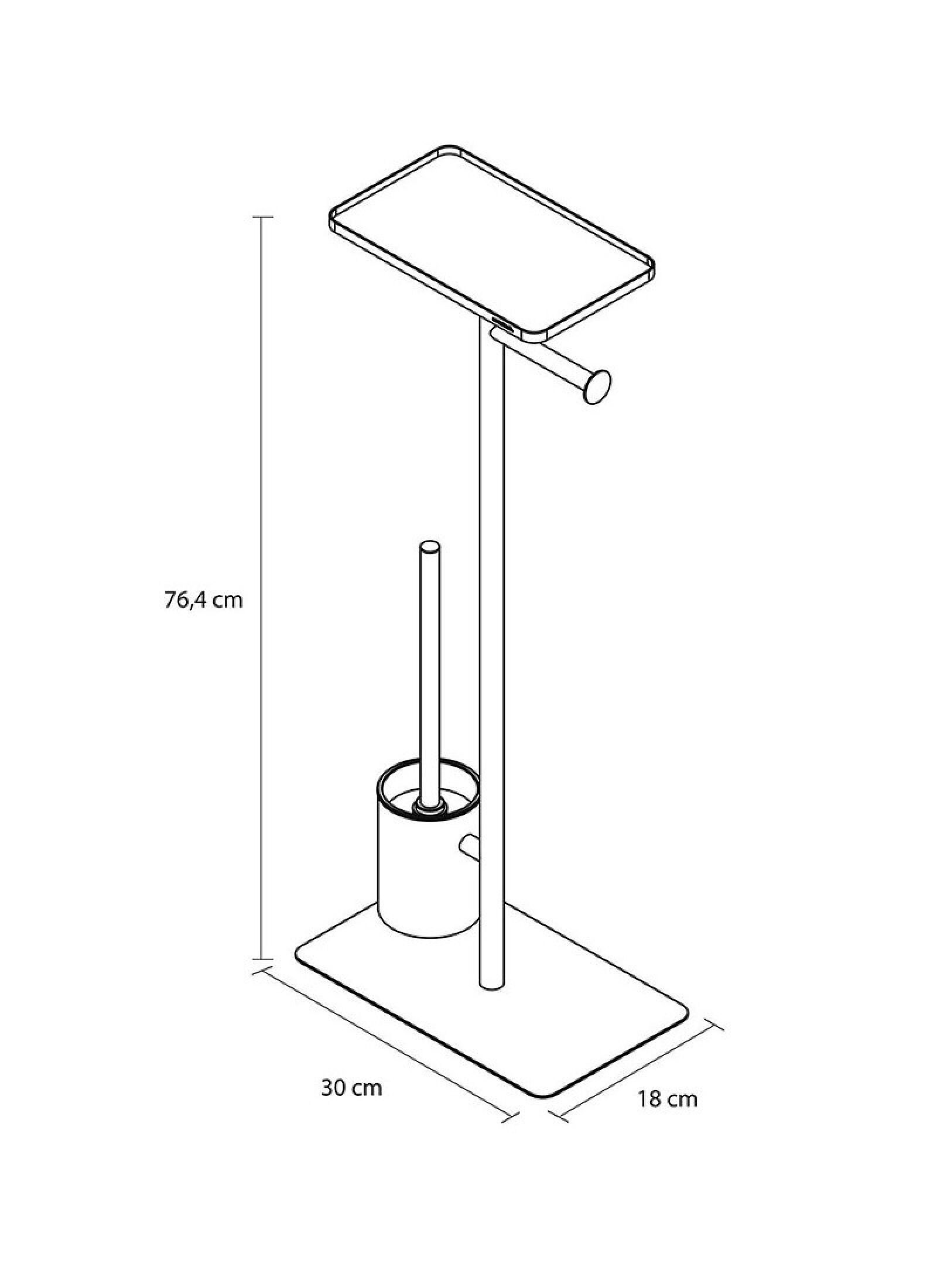 TOILET PAPER STAND &AMP; PEGAL WITH SHELF BRIX GREIZE