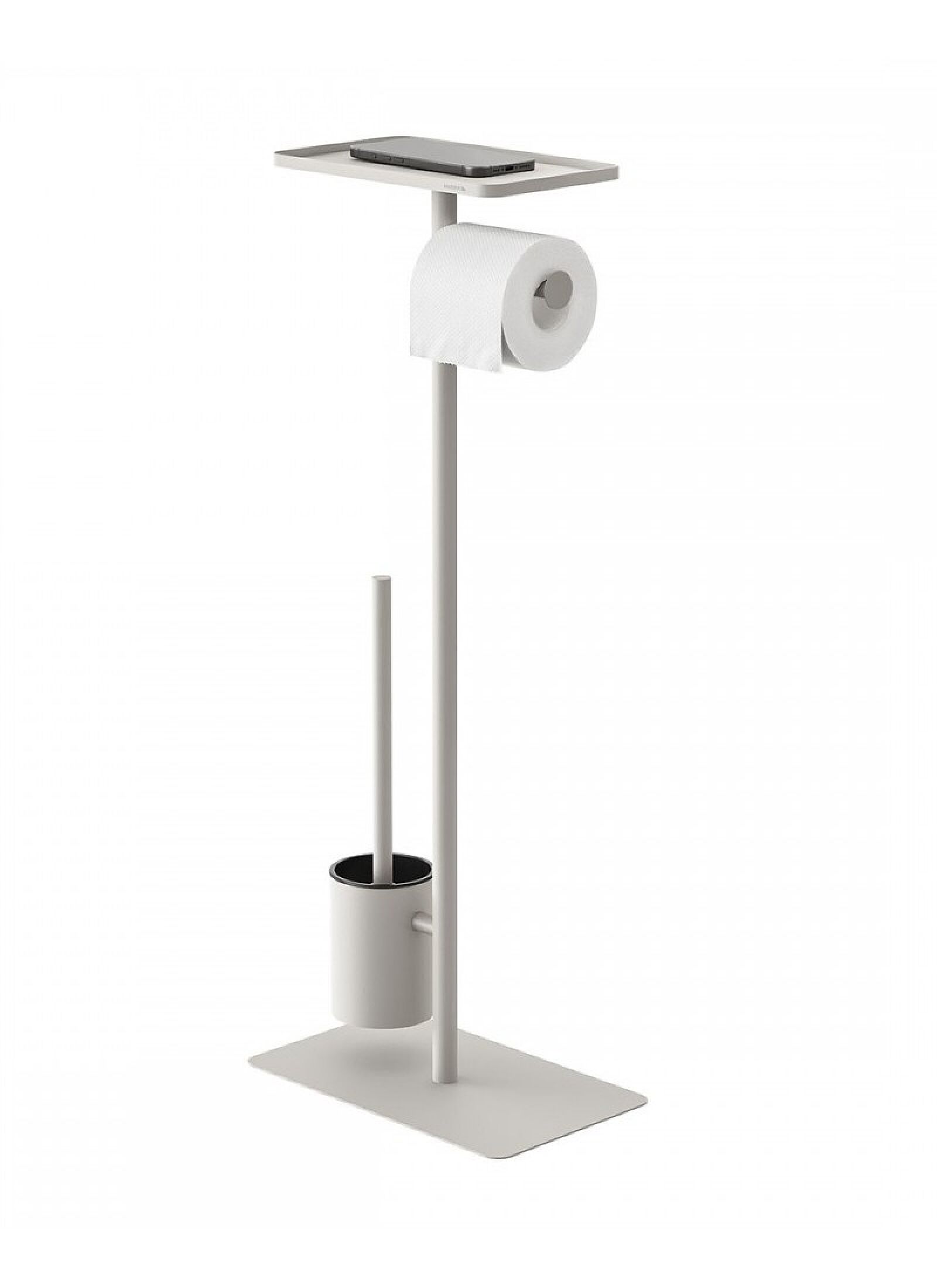 TOILET PAPER STAND &AMP; PEGAL WITH SHELF BRIX GREIZE