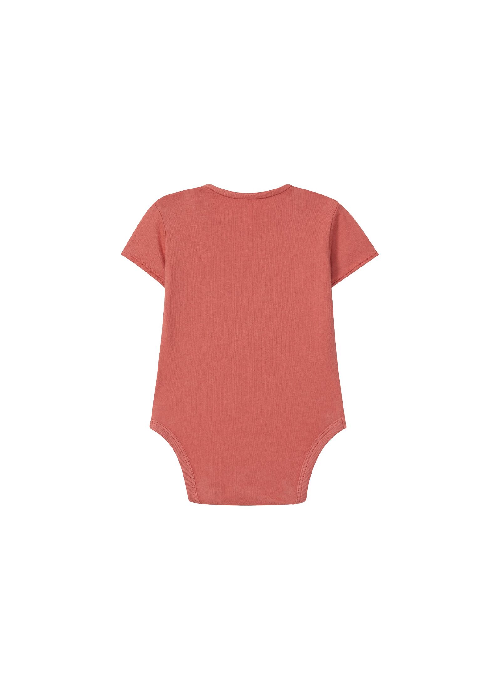 ORGANIC COTTON SHORT SLEEVE BODYSUIT CORAL