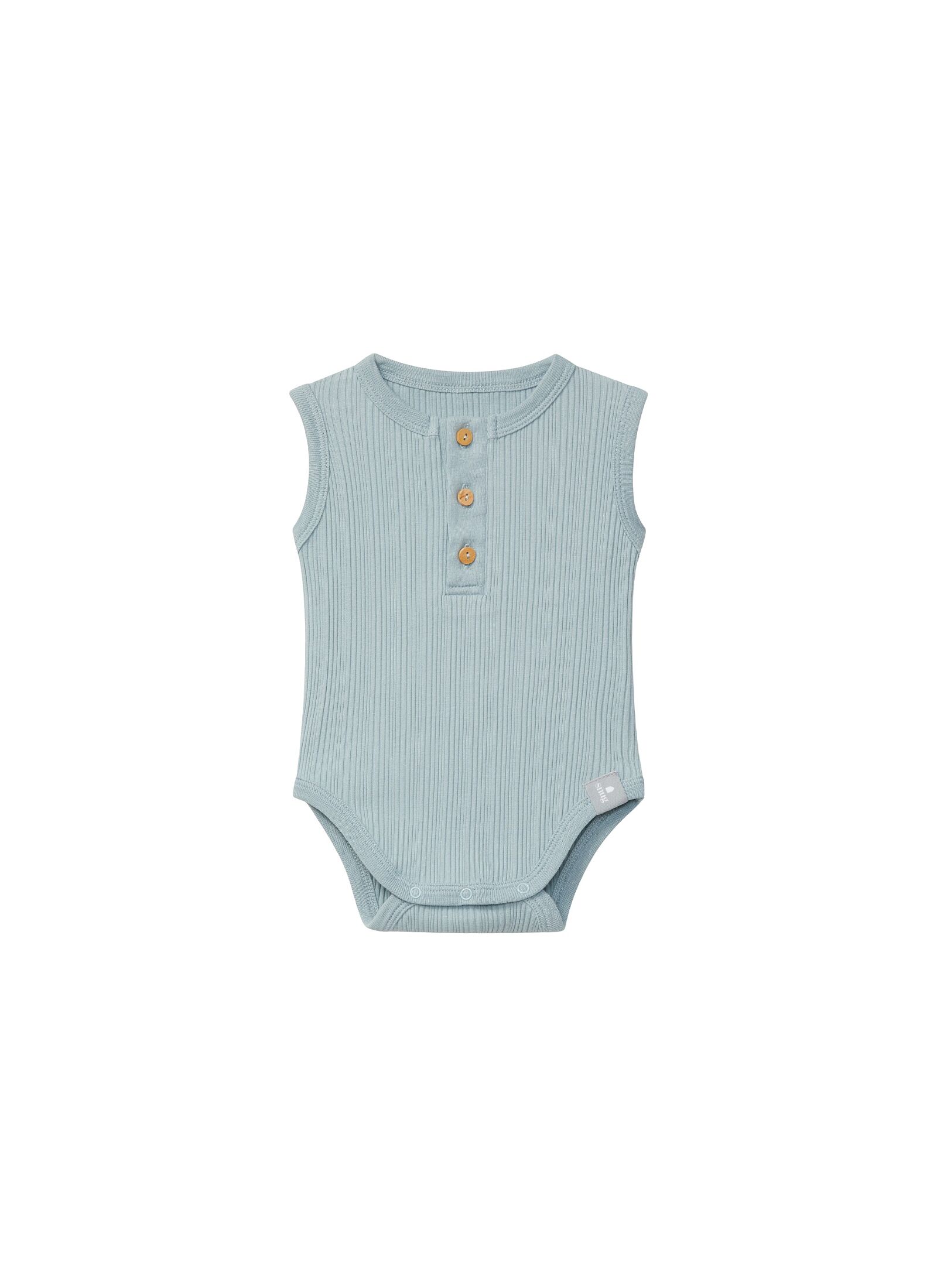 ORGANIC COTTON SHORT SLEEVE BODYSUIT MINT BLUE