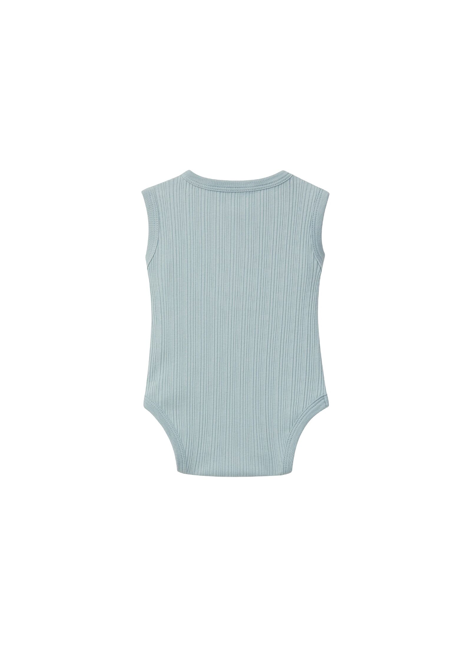 ORGANIC COTTON SHORT SLEEVE BODYSUIT MINT BLUE