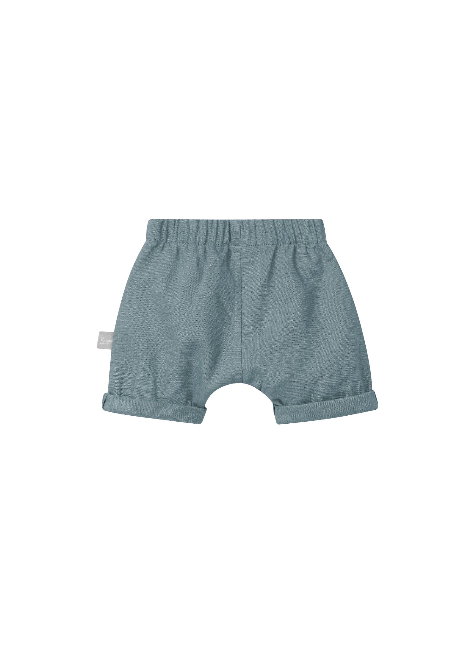 LINEN SHORTS MINT BLUE