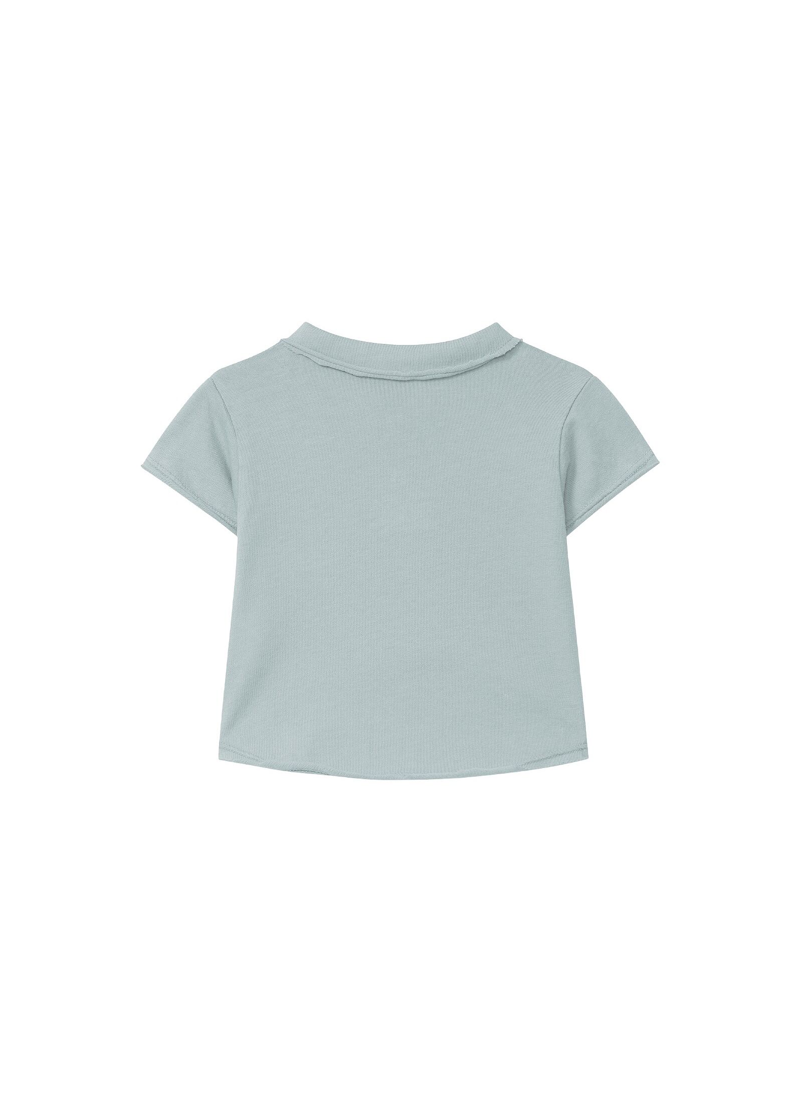 ORGANIC COTTON SHORTSLEEVE T-SHIRT WITH A COLLAR MINT BLUE