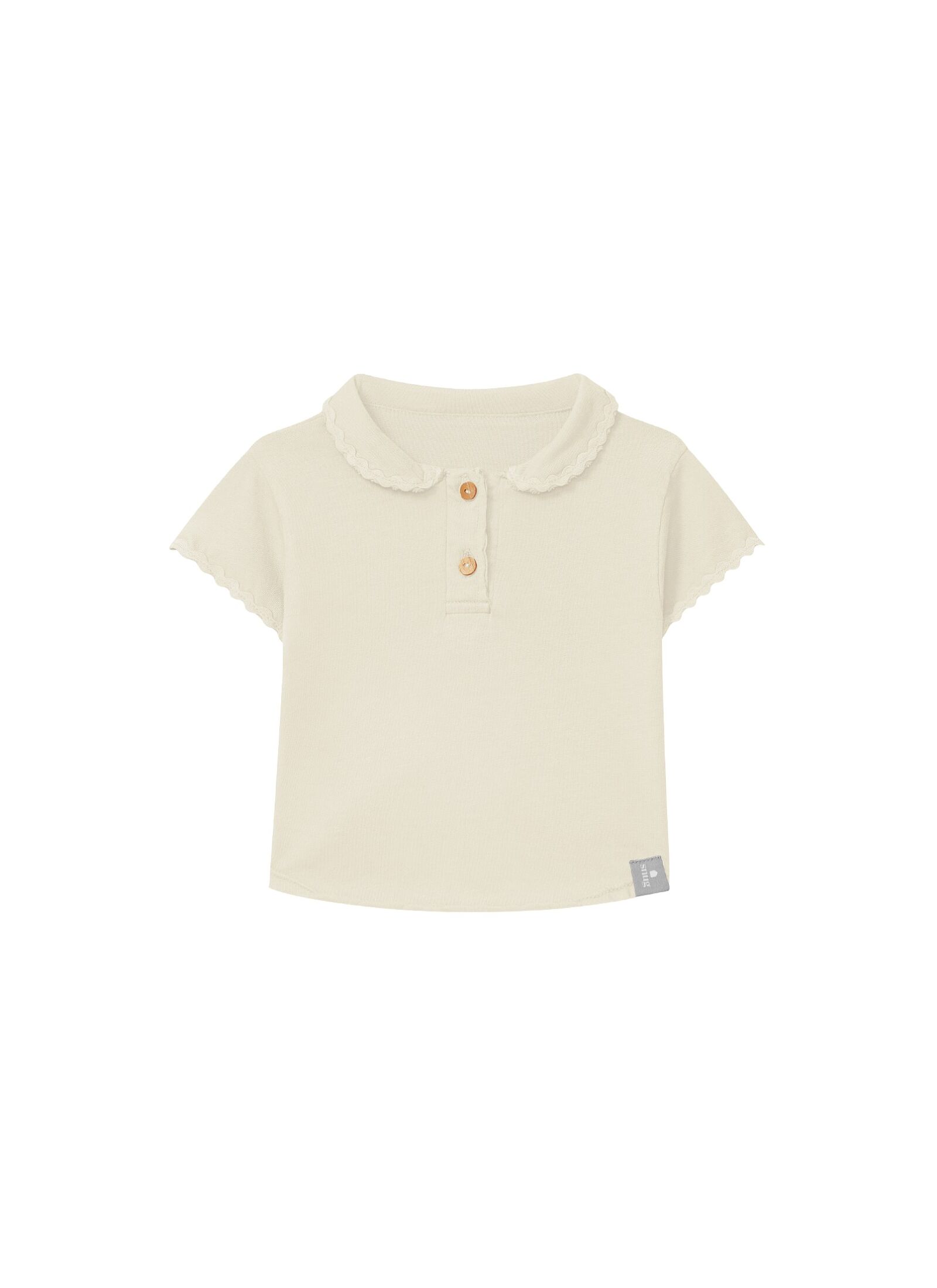 ORGANIC COTTON SHORTSLEEVE T-SHIRT WITH A COLLAR NATURAL