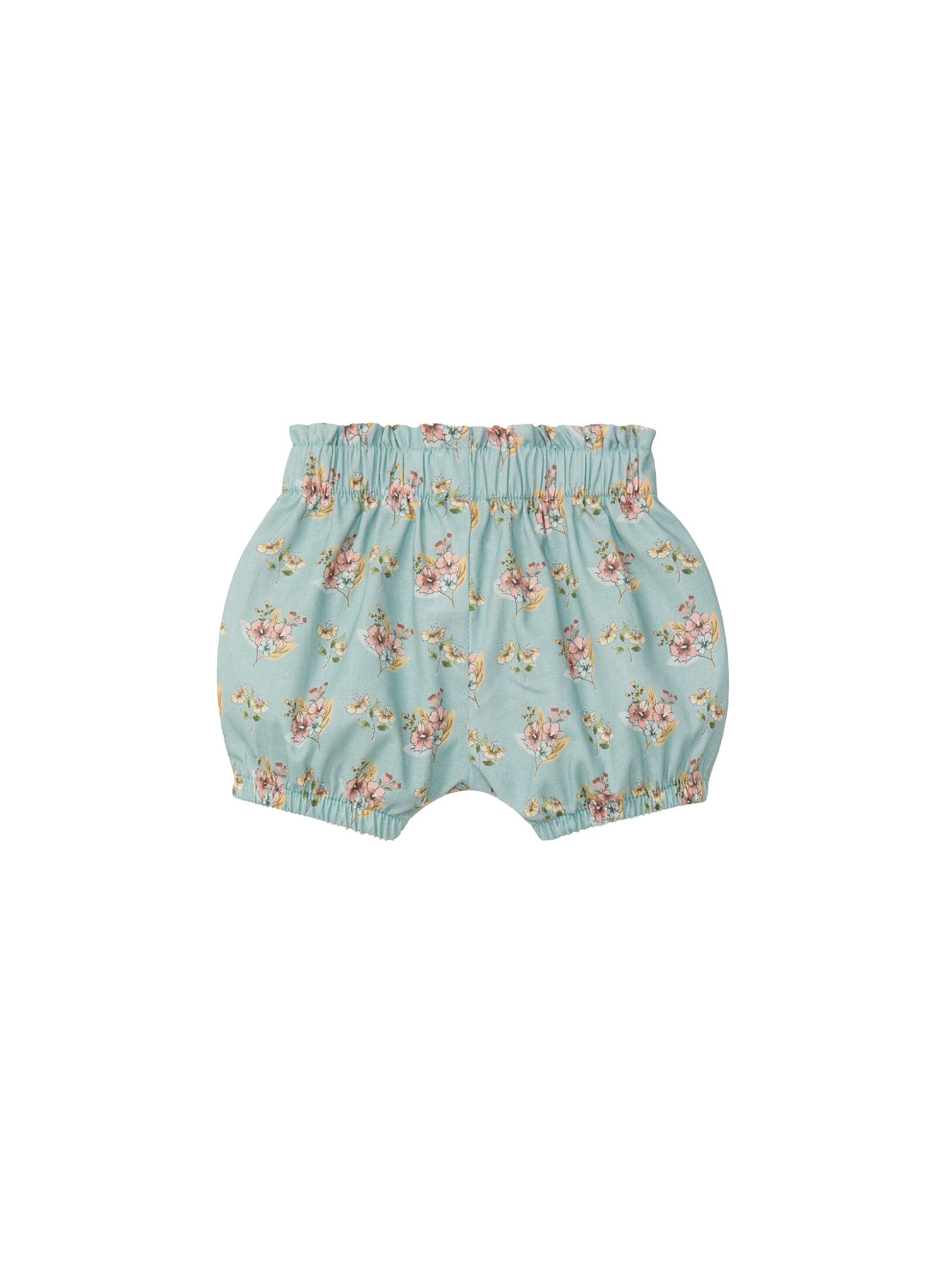COTTON SHORTS FLORAL MINT BLUE