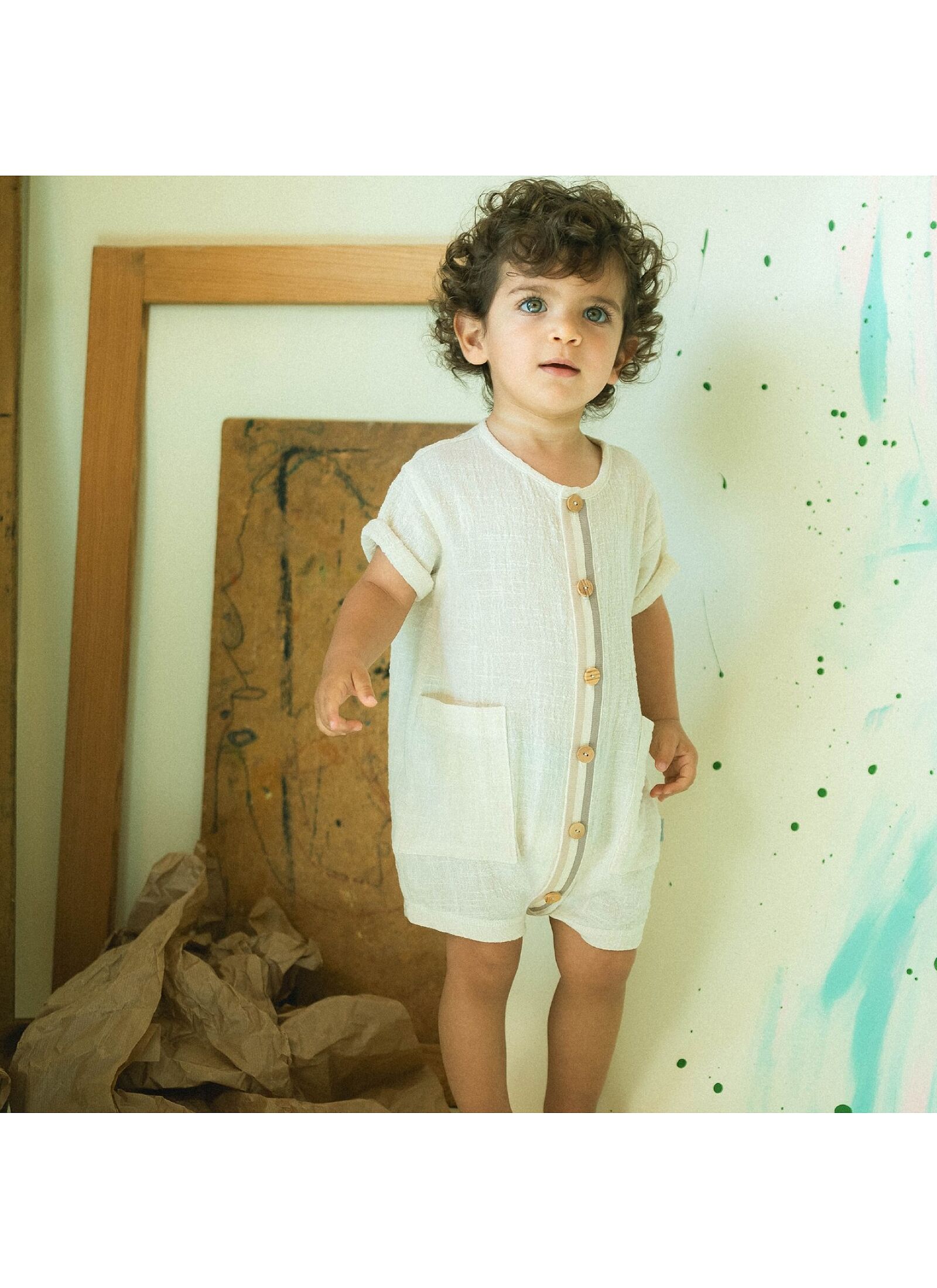 ORGANIC COTTON OVERALLS NATURAL