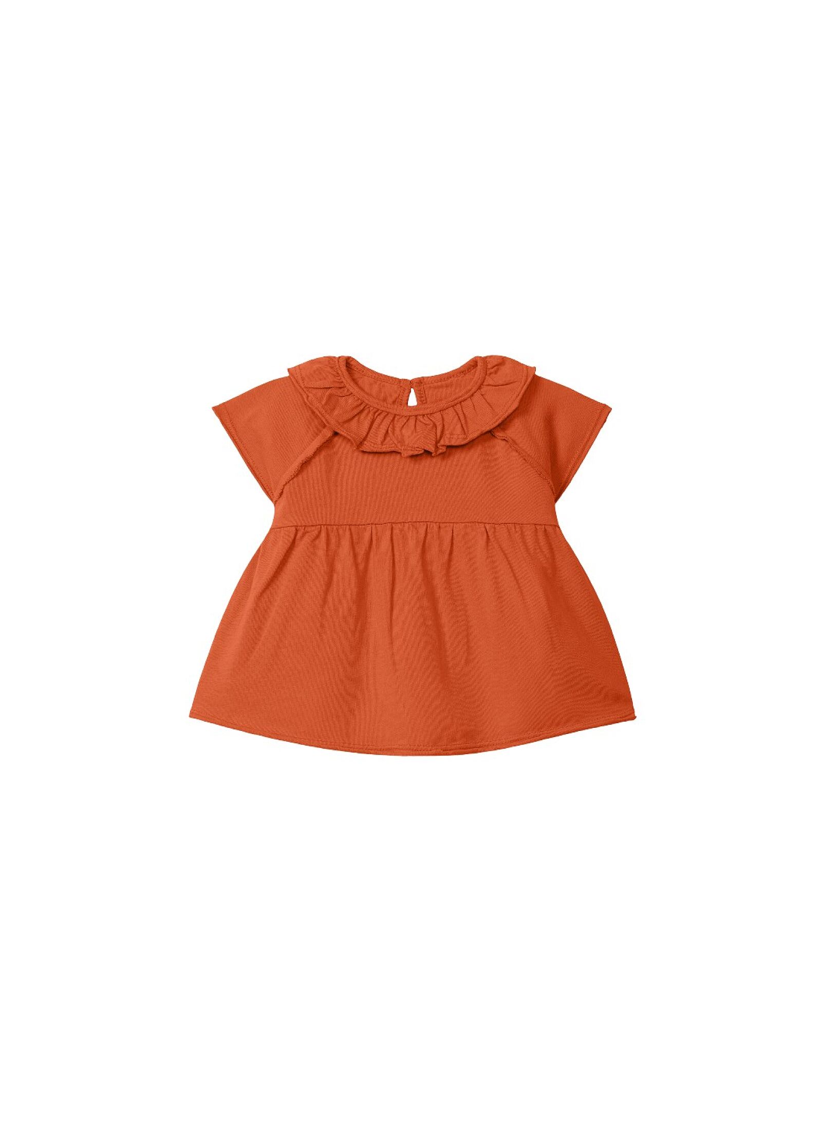T-SHIRT WITH RUFFLE WARM ORANGE