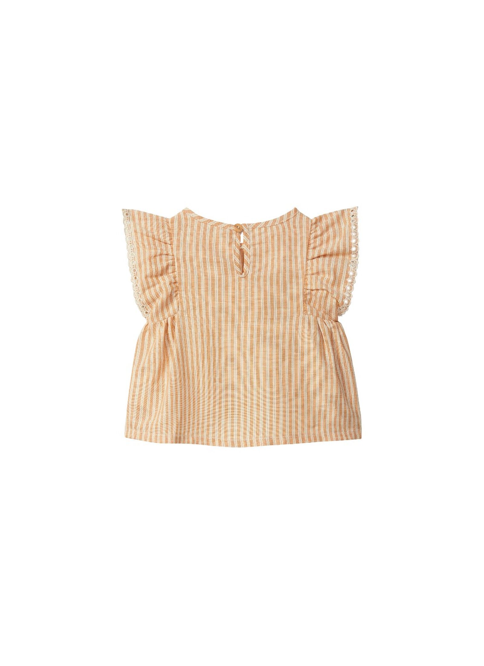 T-SHIRT WITH RUFFLE OCHER