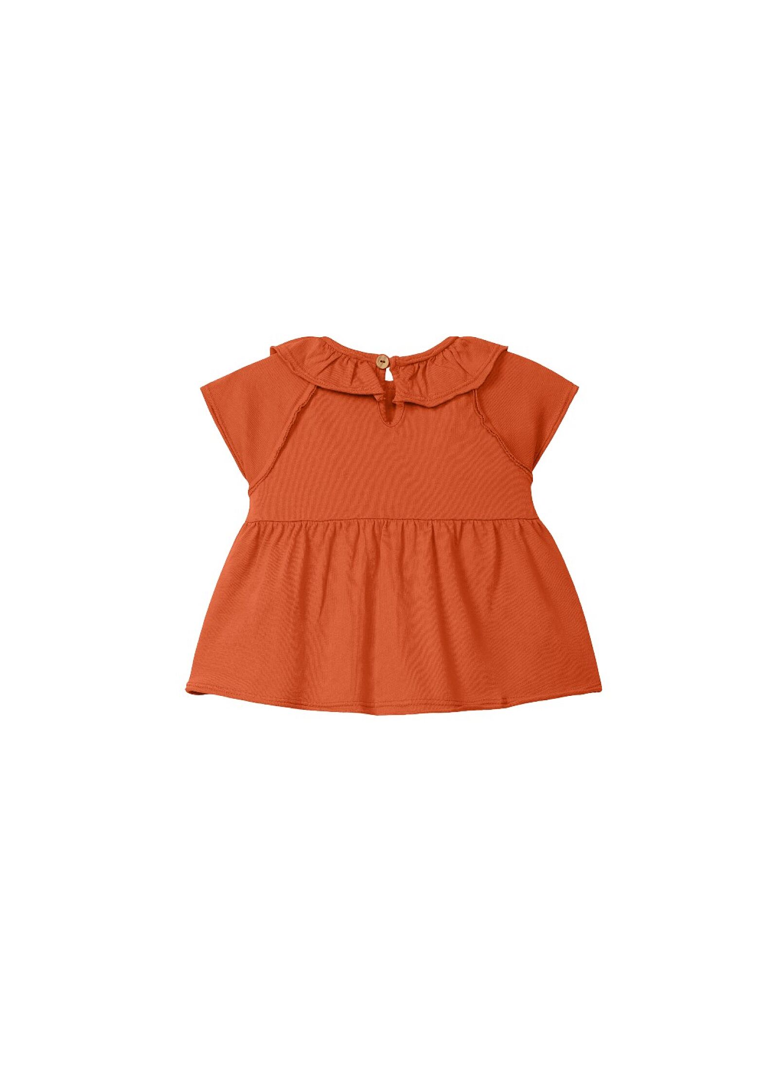 T-SHIRT WITH RUFFLE WARM ORANGE