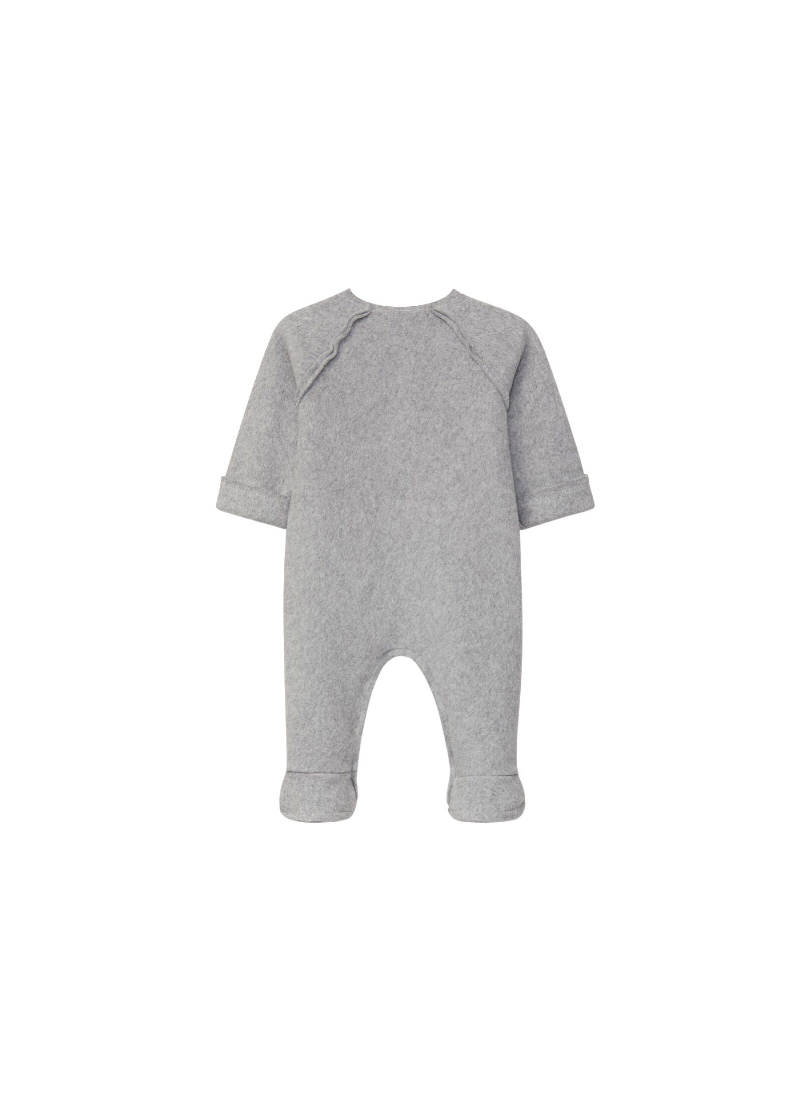 LONG-SLEEVED ORGANIC COTTON JUMPSUIT FLEECE GREY