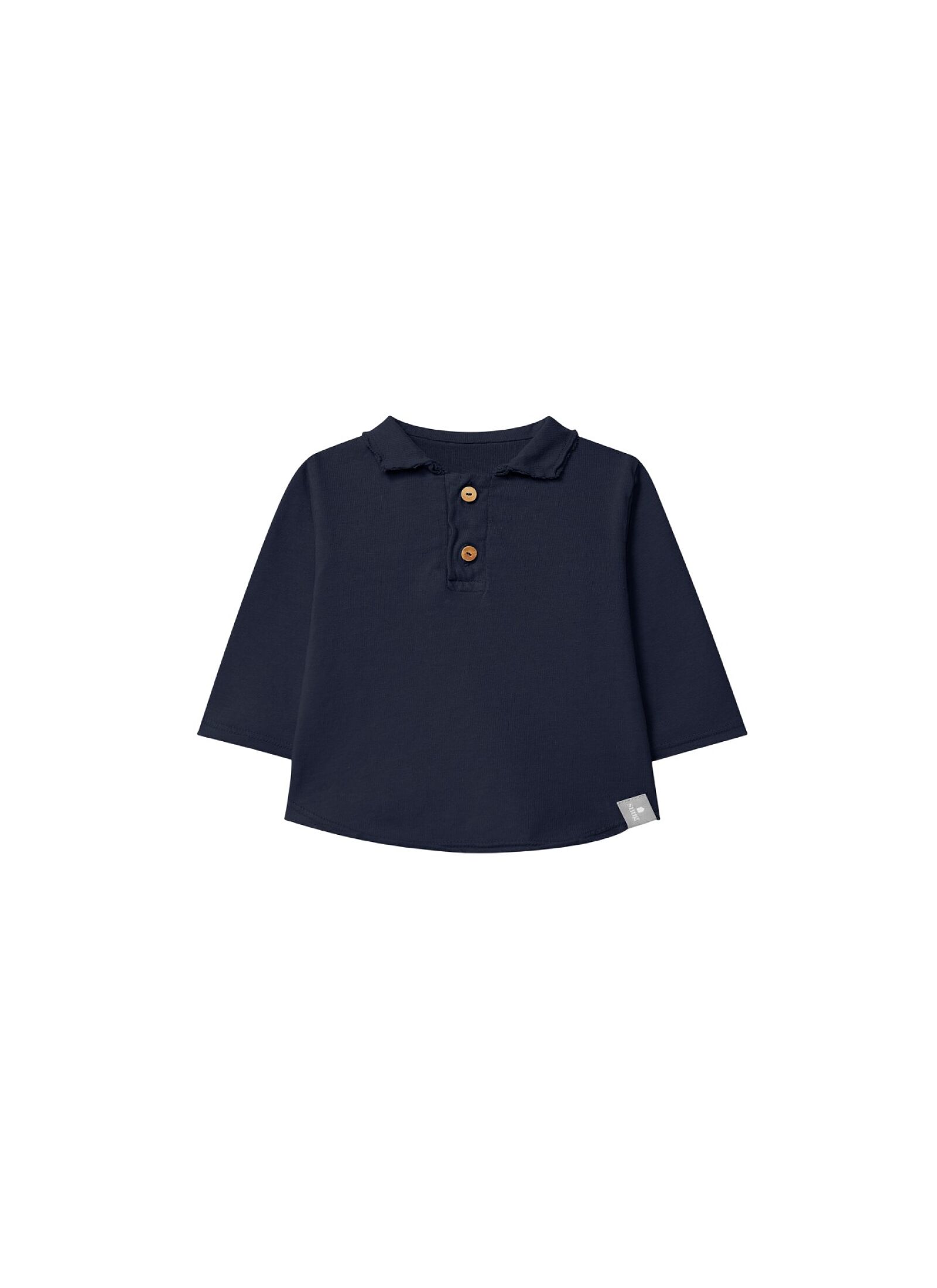 LONG SLEEVE ORGANIC COTTON T-SHIRT NAVY BLUE