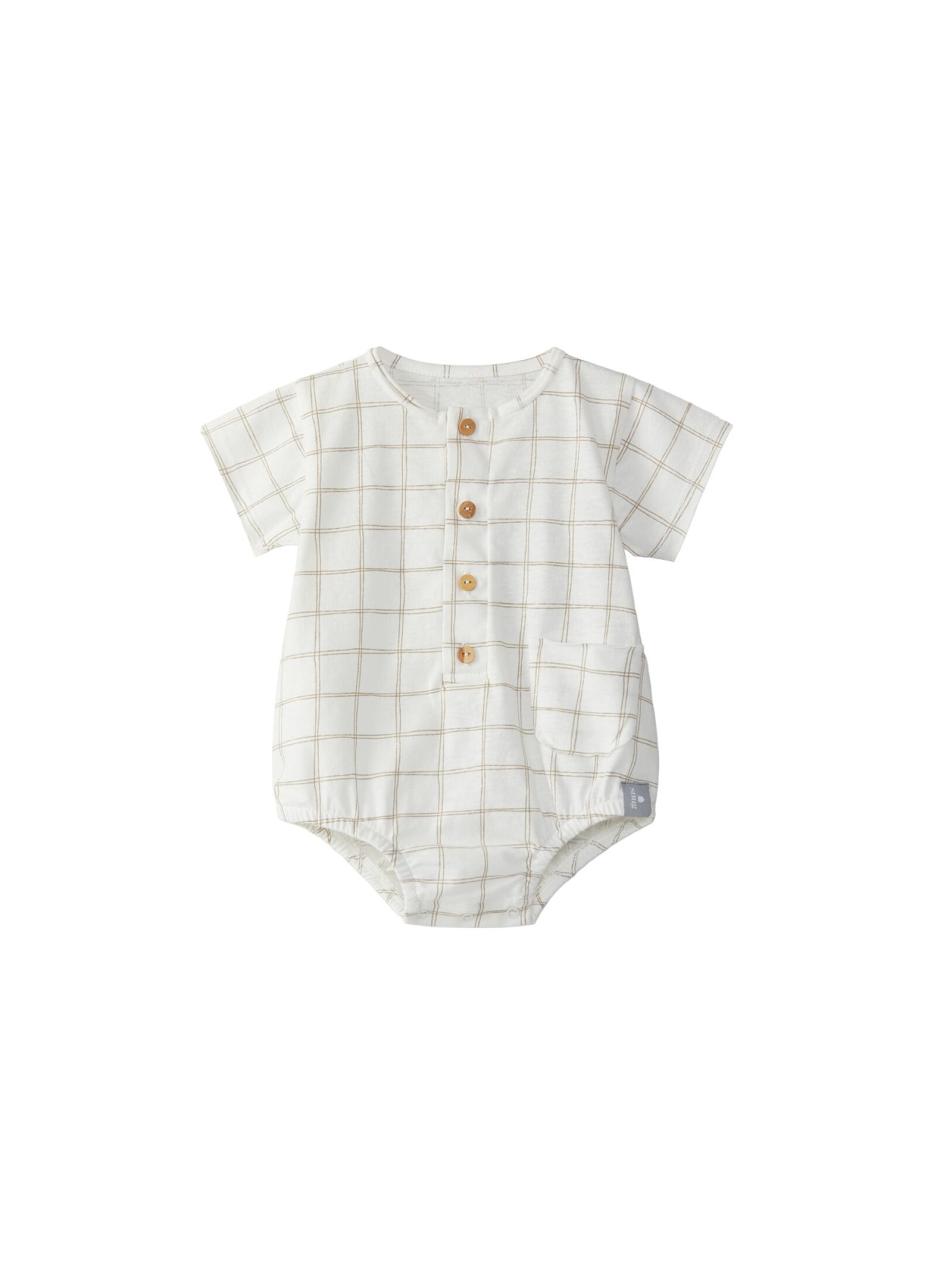 SHORTSLEEVE BODY SHORTIE SHORTIE CHECKERED TAUPE