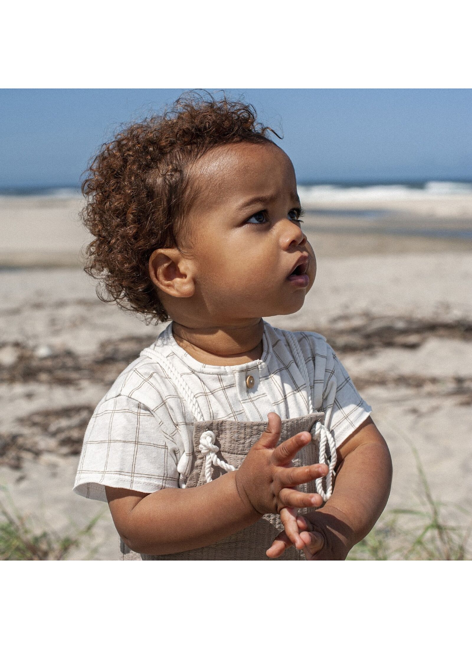T- SHIRT CHECKERED TAUPE