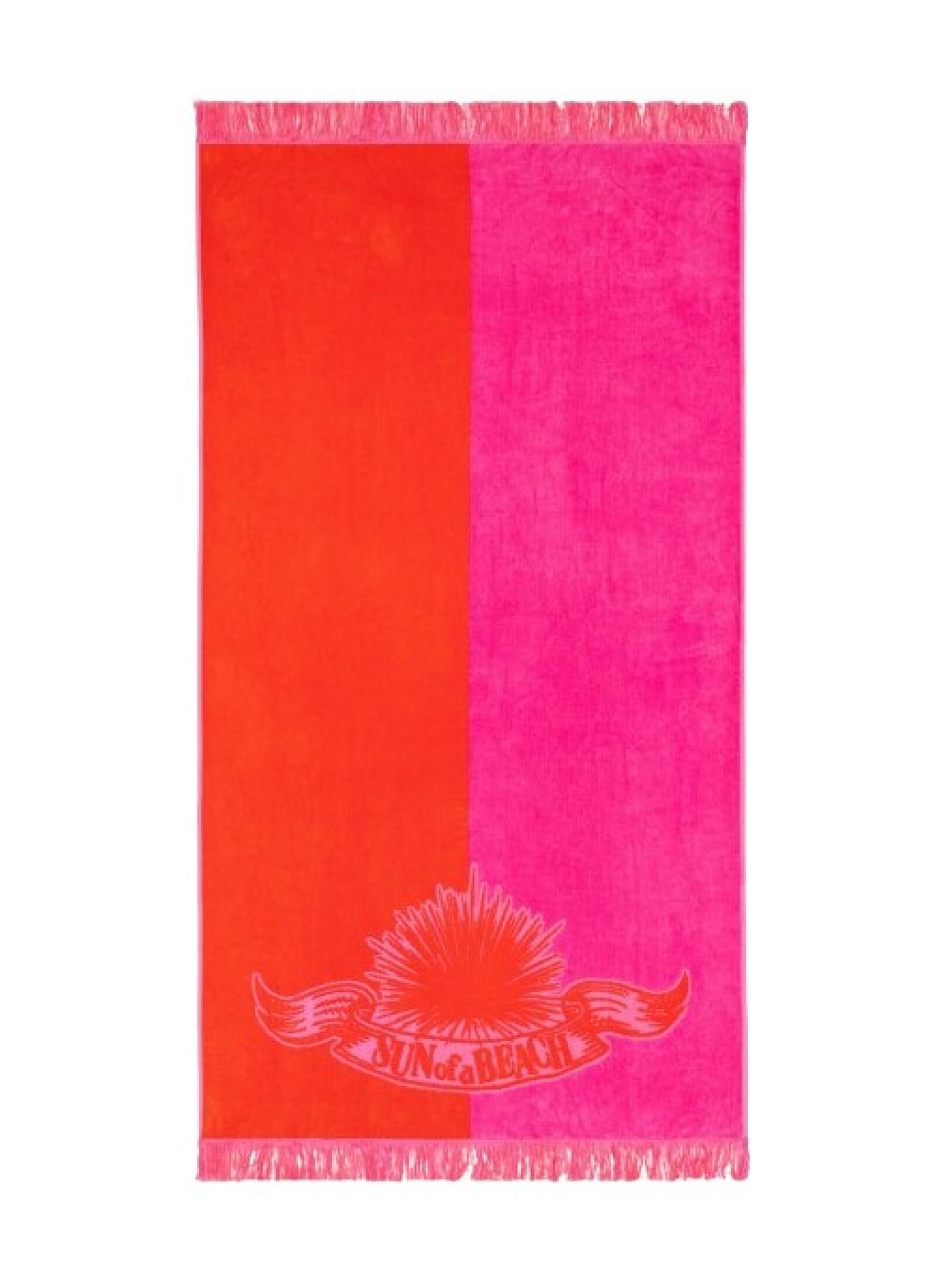 BEACH TOWEL BICOLOR BUBBLEGUM ORANGE