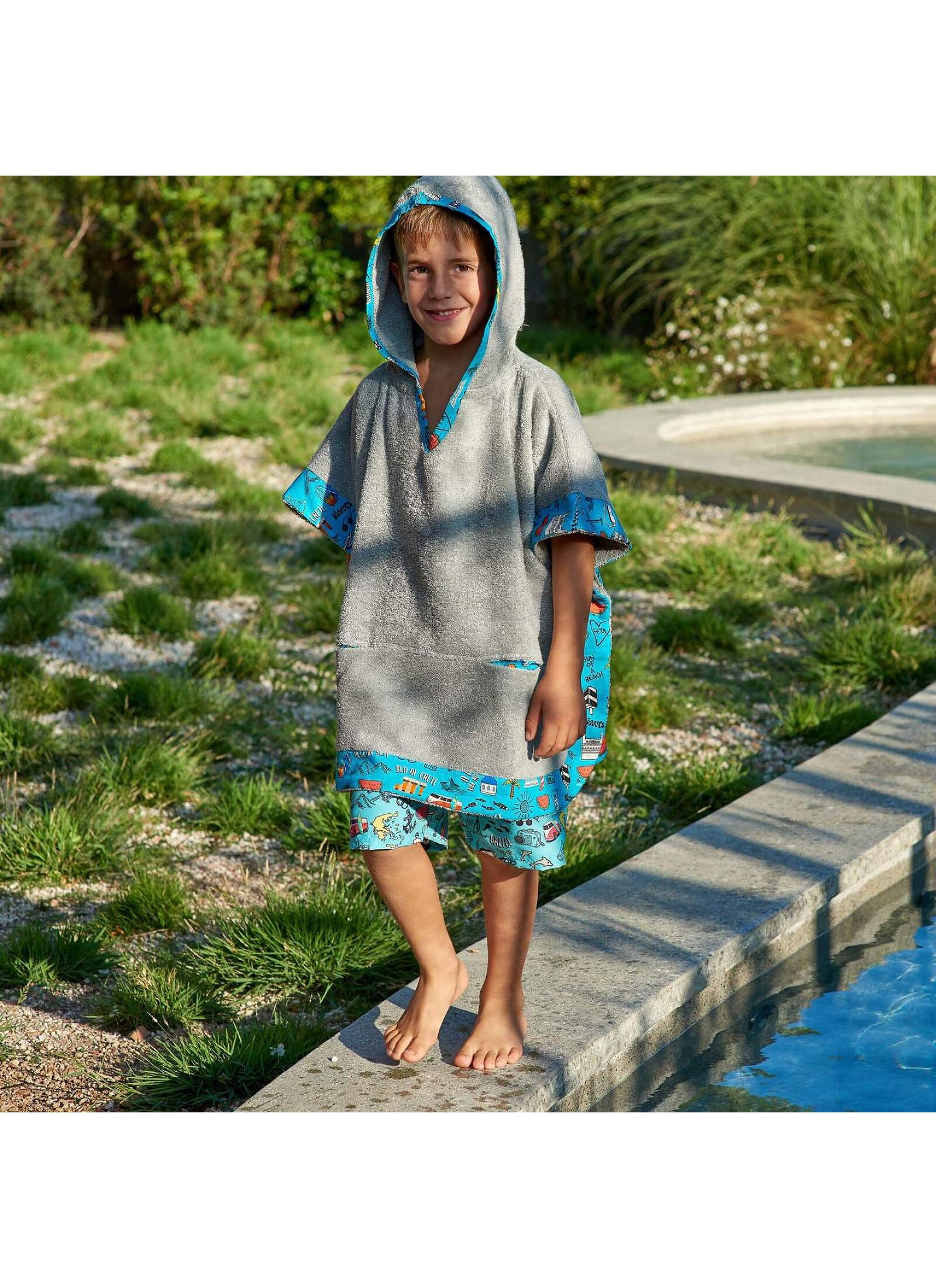 KIDS PONCHO GREECE I LOVE YOU