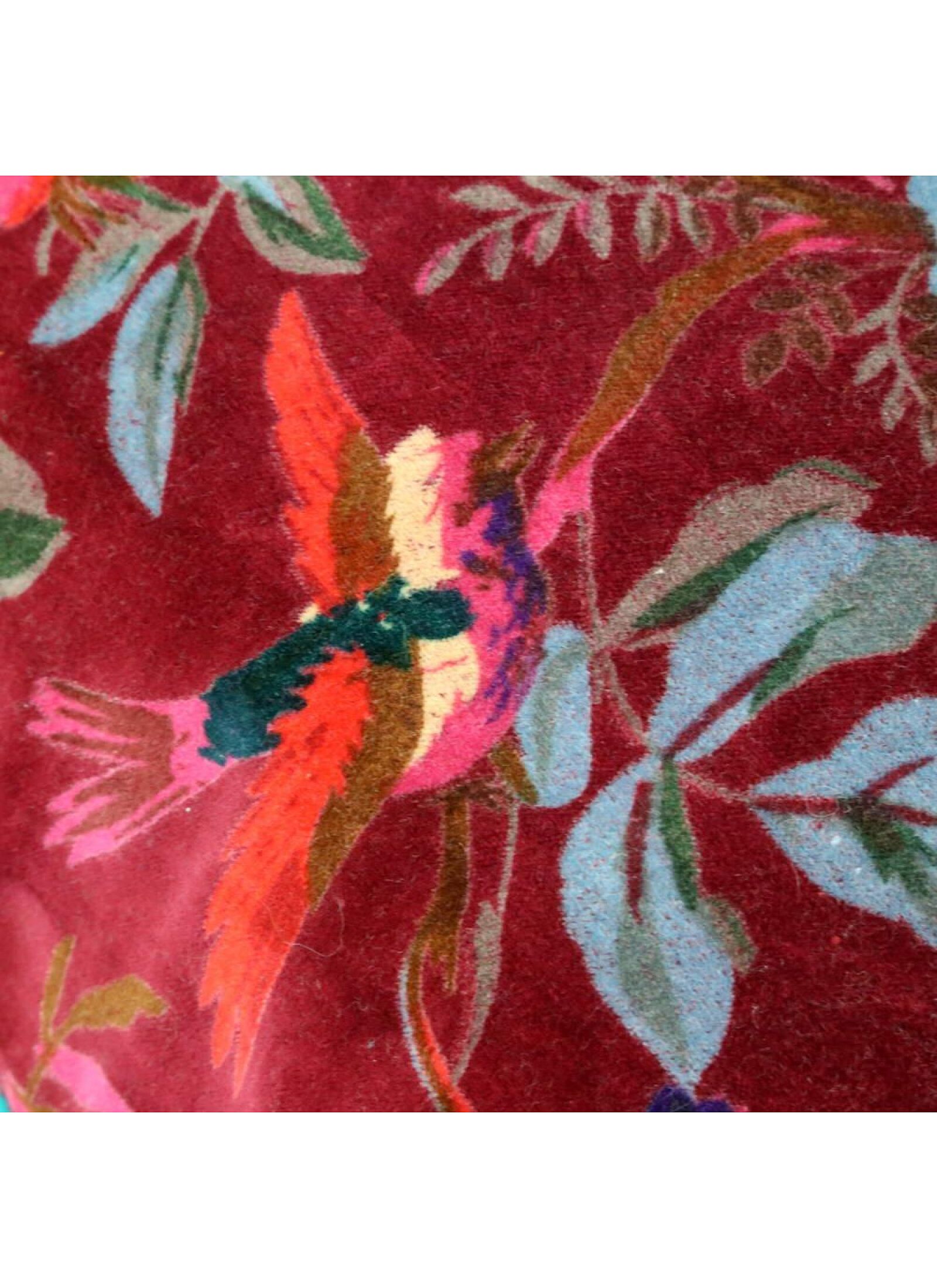 DECORATIVE CUSHION (35X50) PARADISE BIRDS BORDO