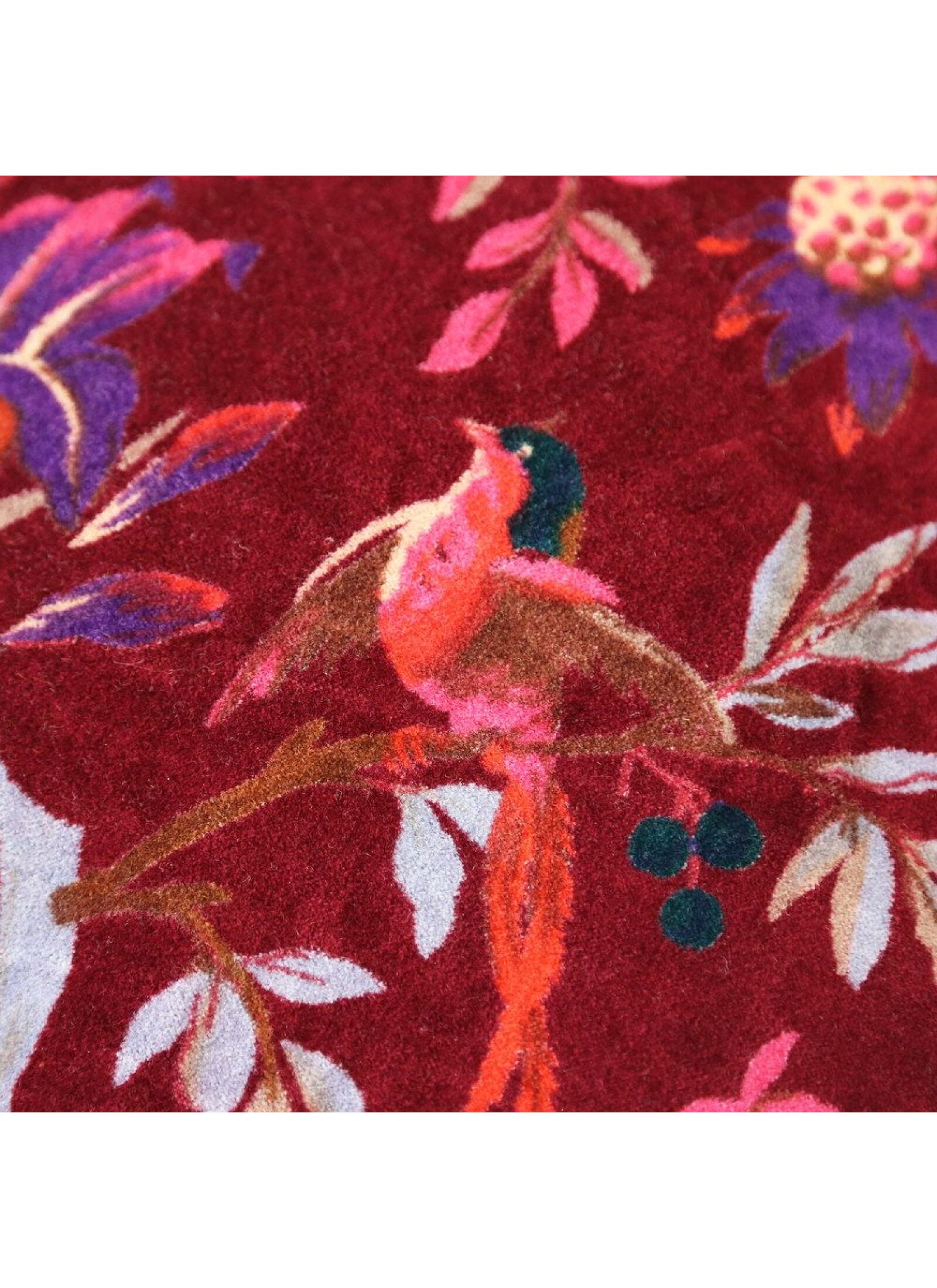 DECORATIVE CUSHION (35X50) PARADISE BIRDS BORDO